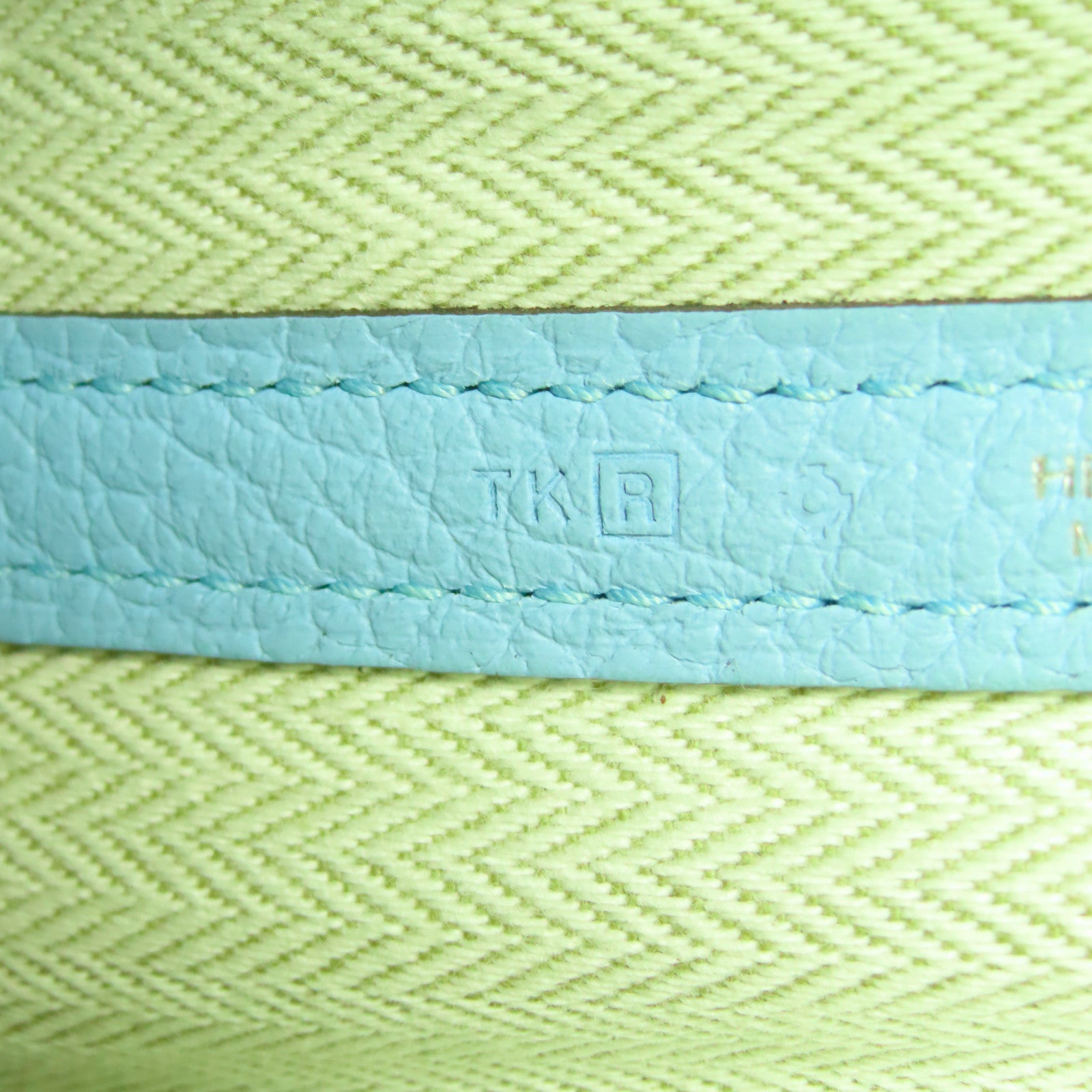 HERMES Country皮革Garden Party TPM銀扣手挽袋Bleu Atoll