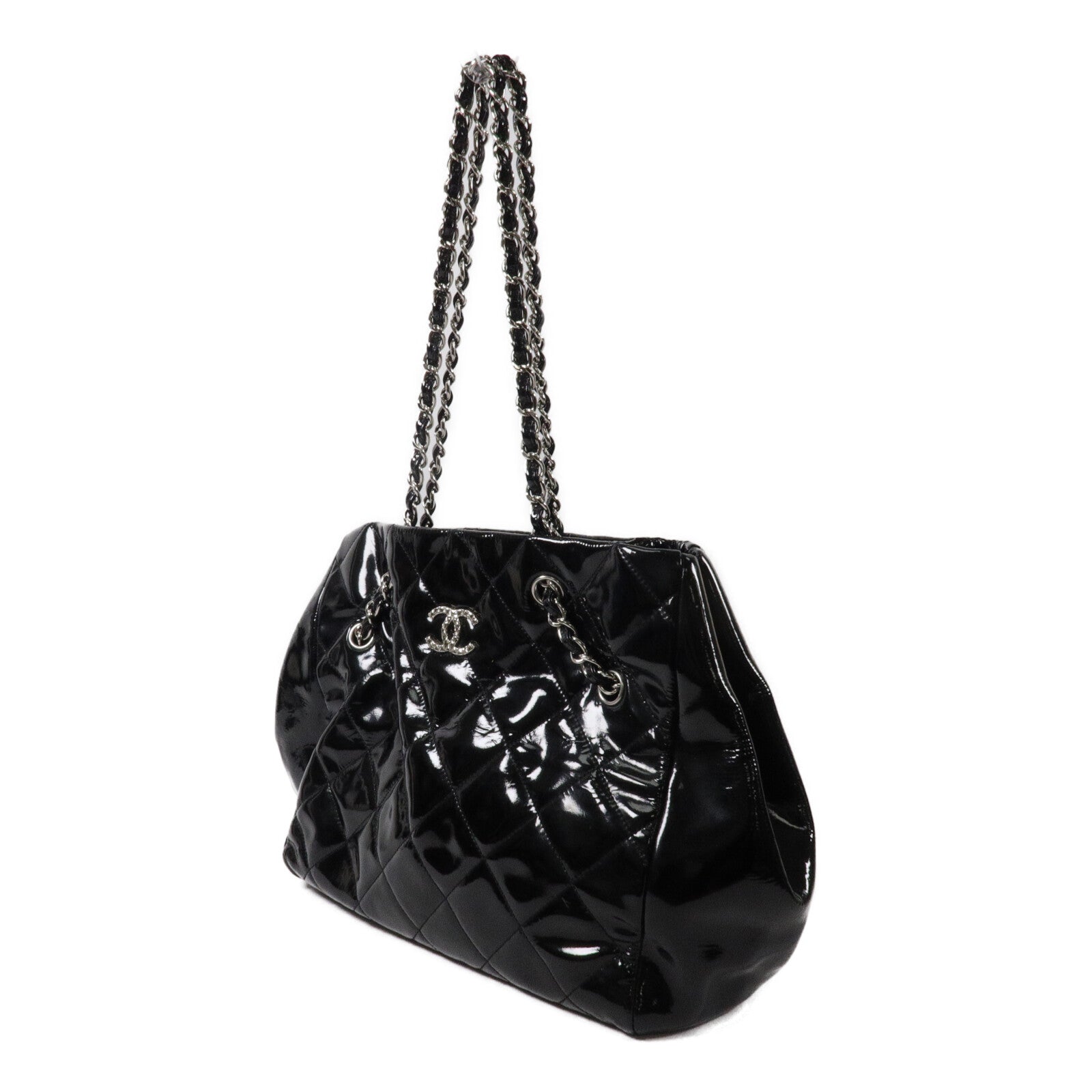 CHANEL 漆皮皮革Shoulder Bag鏈帶肩背袋