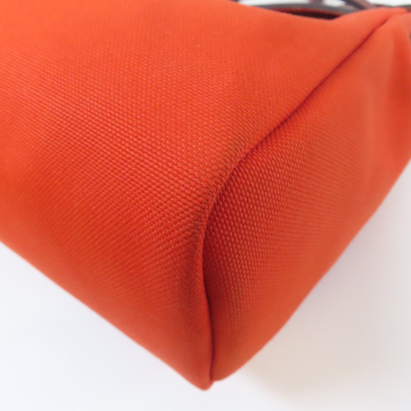 HERMES 帆布/皮革Herbag PM銀扣手挽肩背兩用袋紅色