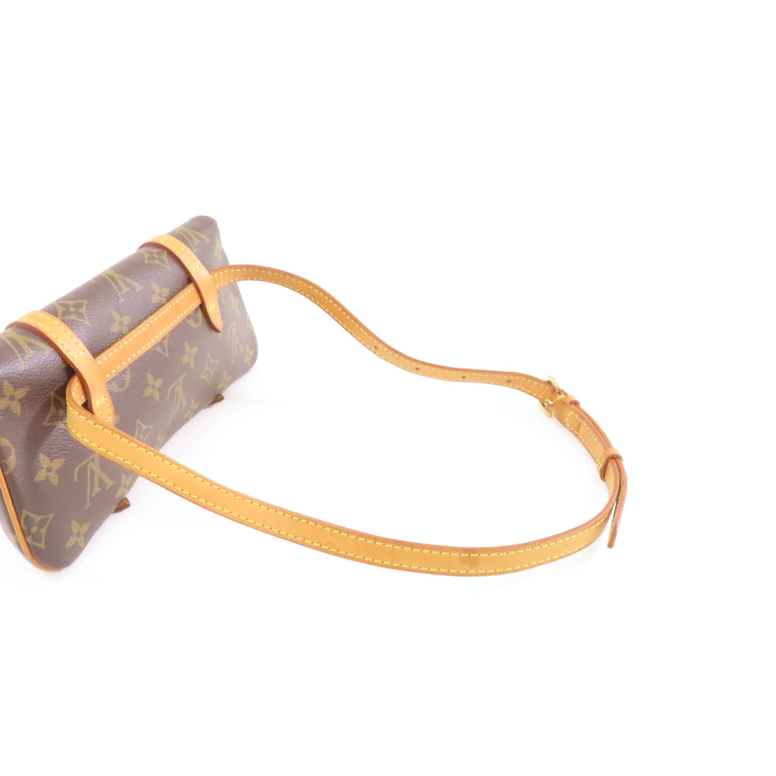 LOUIS VUITTON Monogram Pochette Marelle金扣腰包啡色