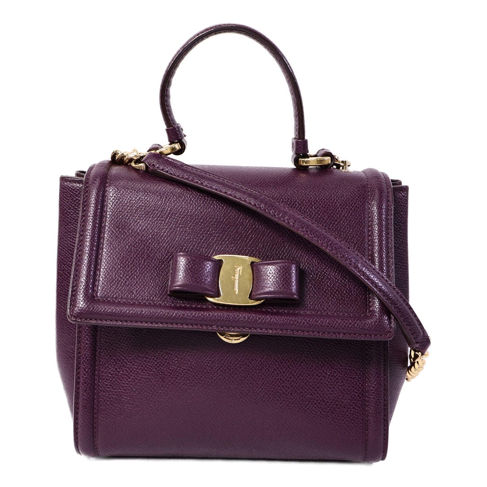 Salvatore Ferragamo 牛皮皮革Vara Ribbon手挽肩背兩用袋
