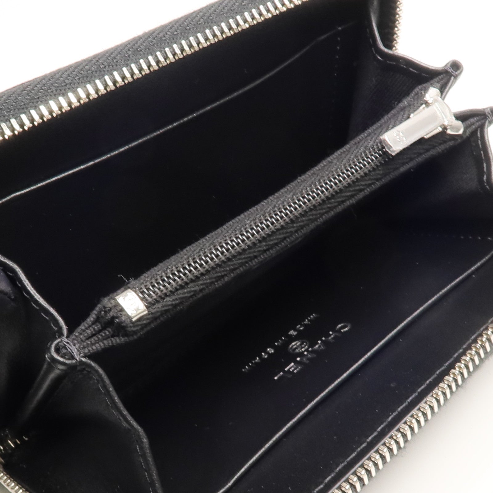 CHANEL 牛皮皮革Coin/Card Case銀扣零錢包/卡片套