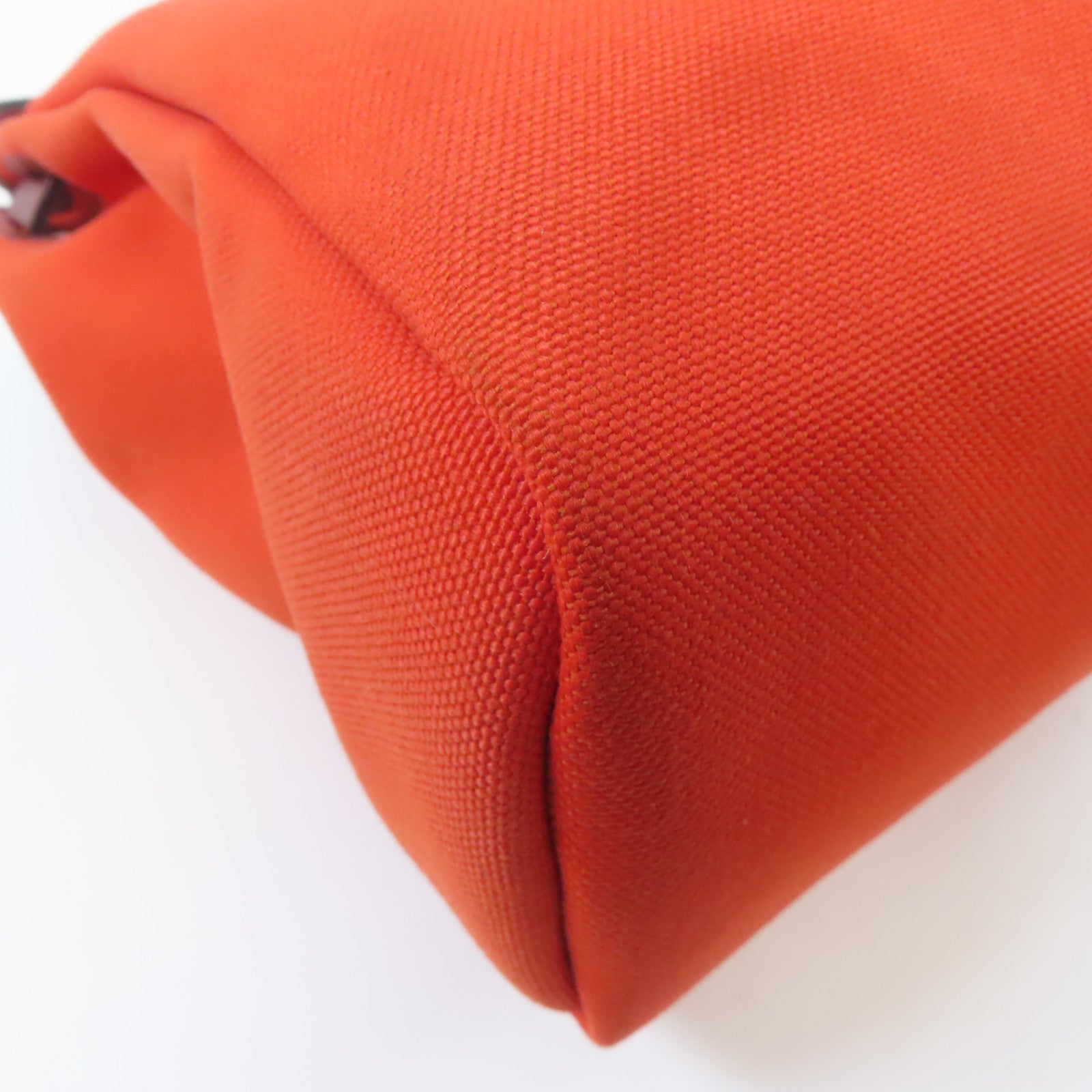 HERMES 帆布/皮革Herbag PM銀扣手挽肩背兩用袋紅色