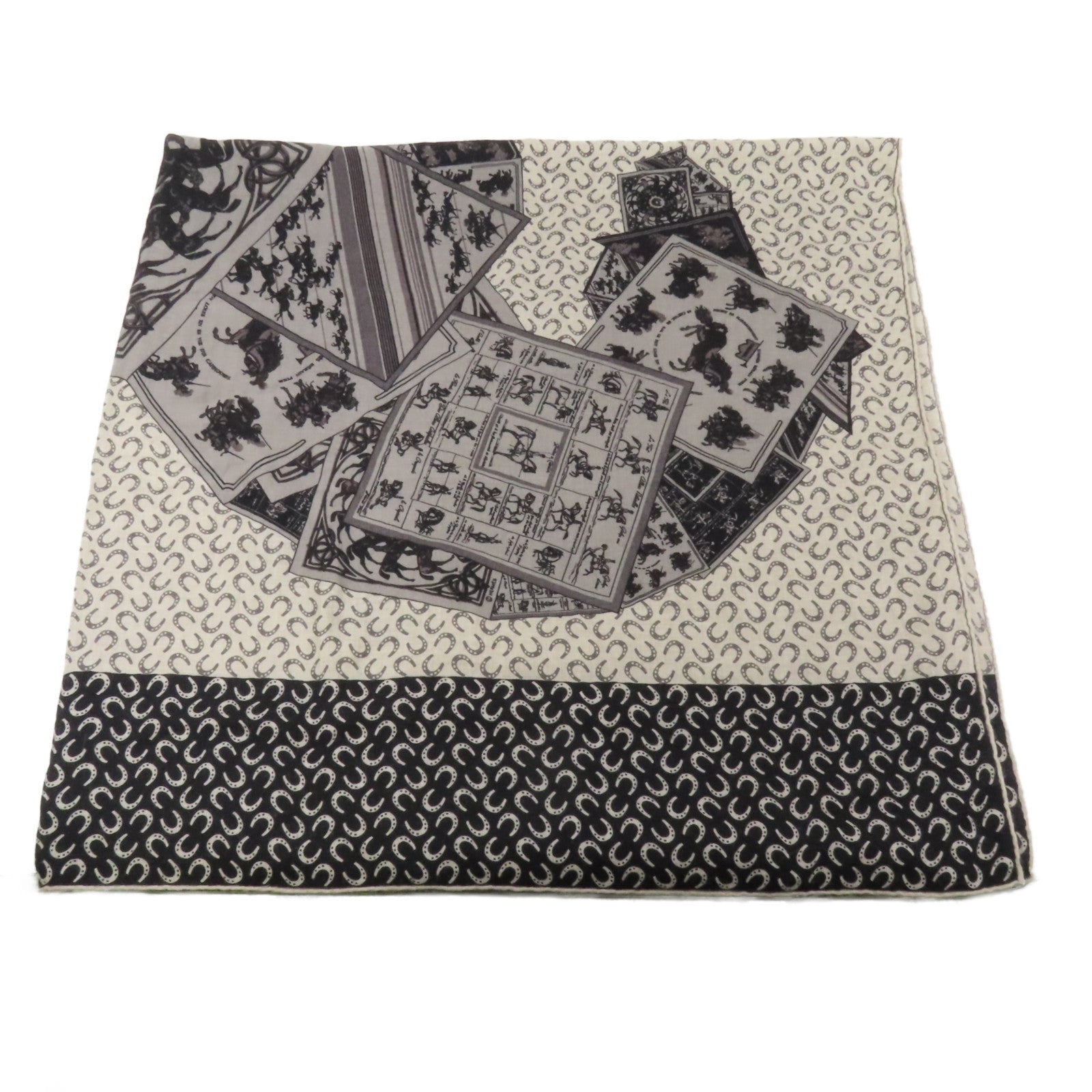 HERMES 羊絨/絲質Scarf 140X140絲巾