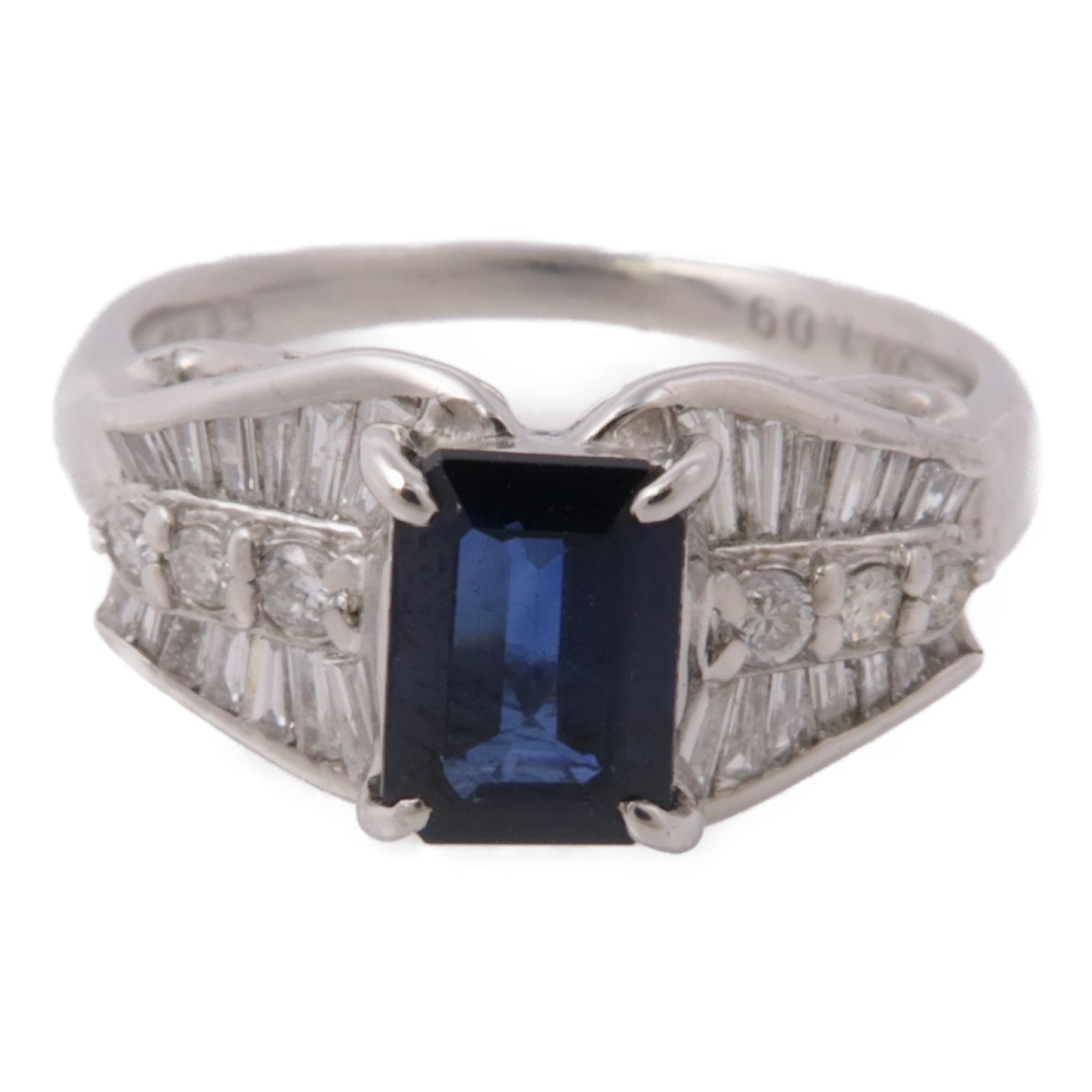JEWELRY 【激減優惠】PT900鉑金Sapphire/Diamond Ring藍寶石/鑽石戒指US#6.25