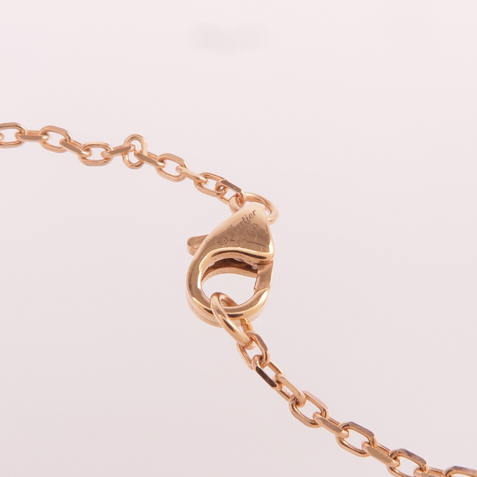 CARTIER 18K玫瑰金Love Bracelet On Chain Paved鑽石手鏈
