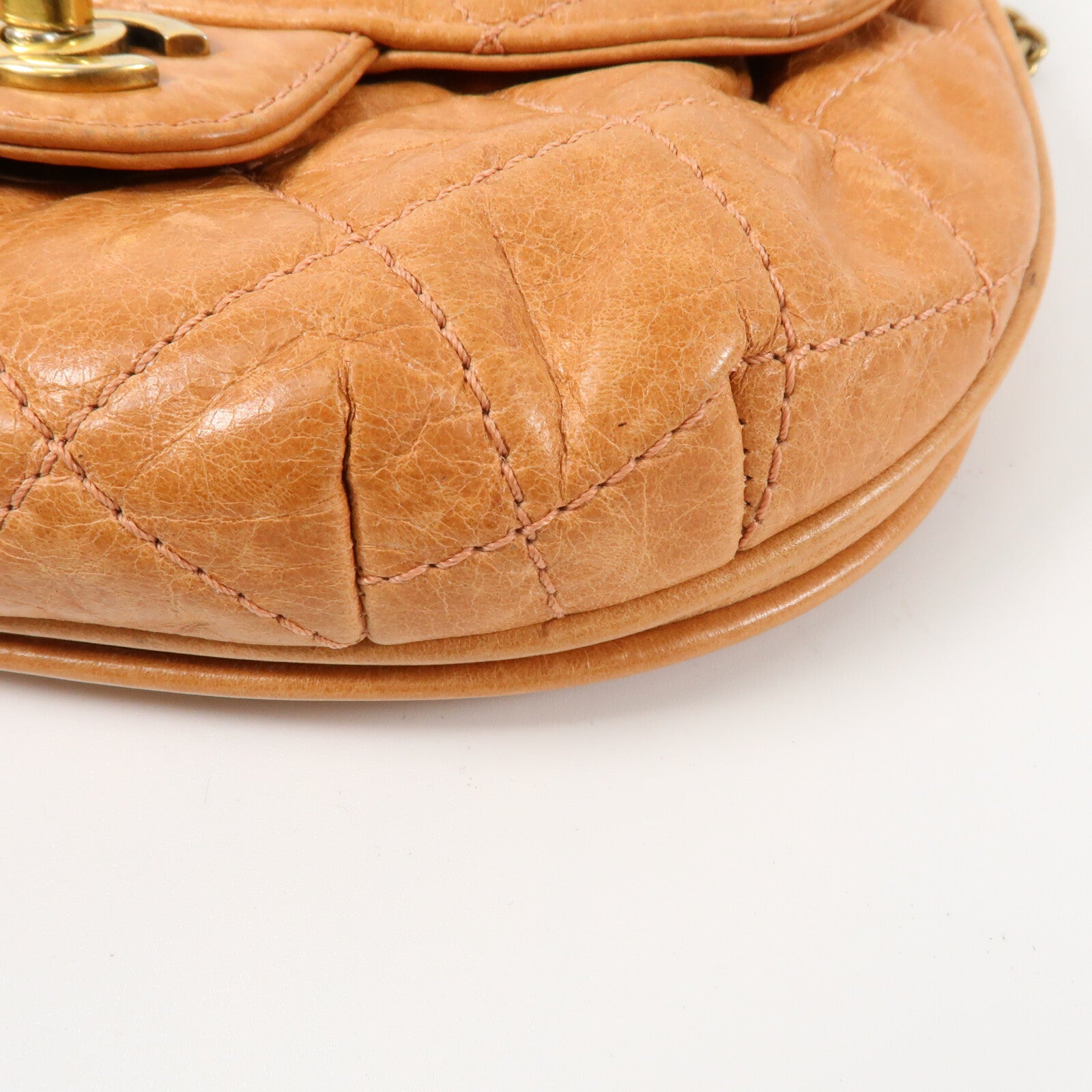 CHANEL 牛皮皮革Shoulder Bag金扣鏈帶肩背袋