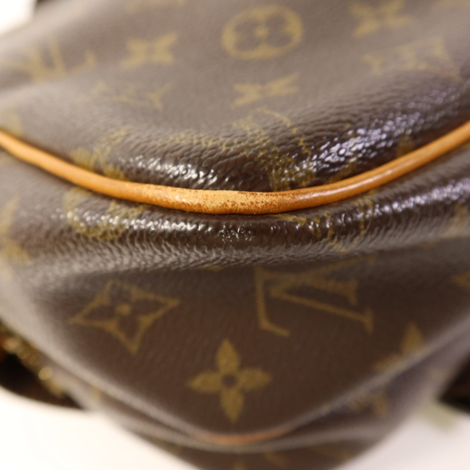 LOUIS VUITTON Monogram Reporter PM金扣肩背袋棕色