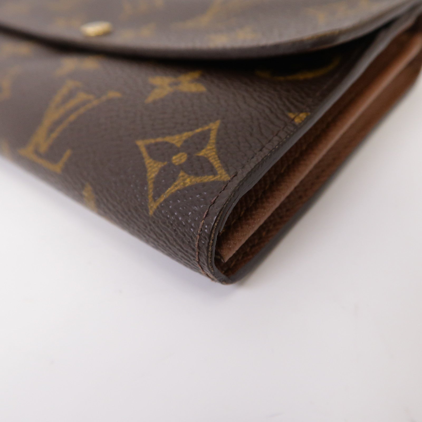 LOUIS VUITTON Monogram Portefeuille Sarah Wallet金扣折疊長錢包啡色