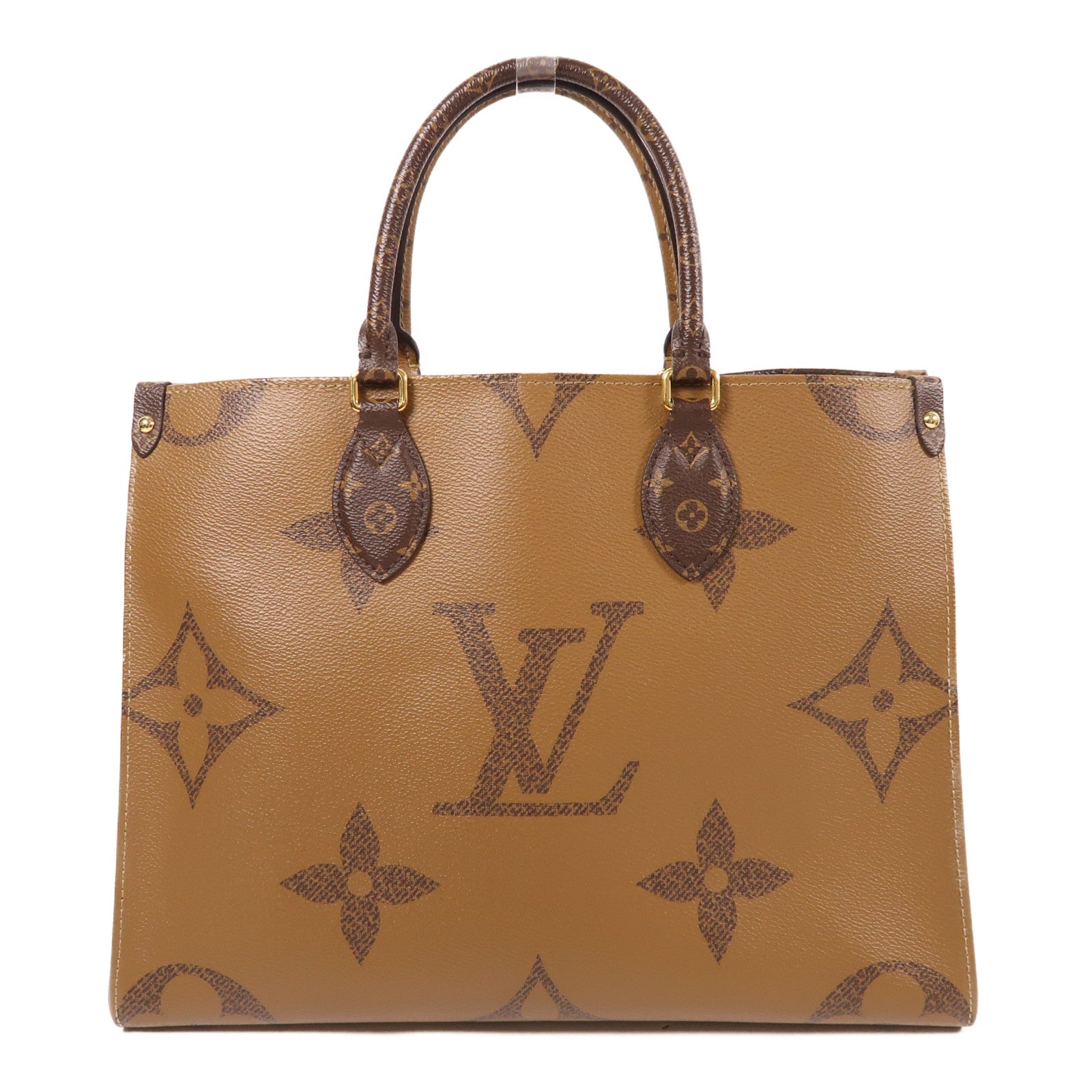 LOUIS VUITTON Monogram Giant On The Go MM金扣手挽肩背兩用袋