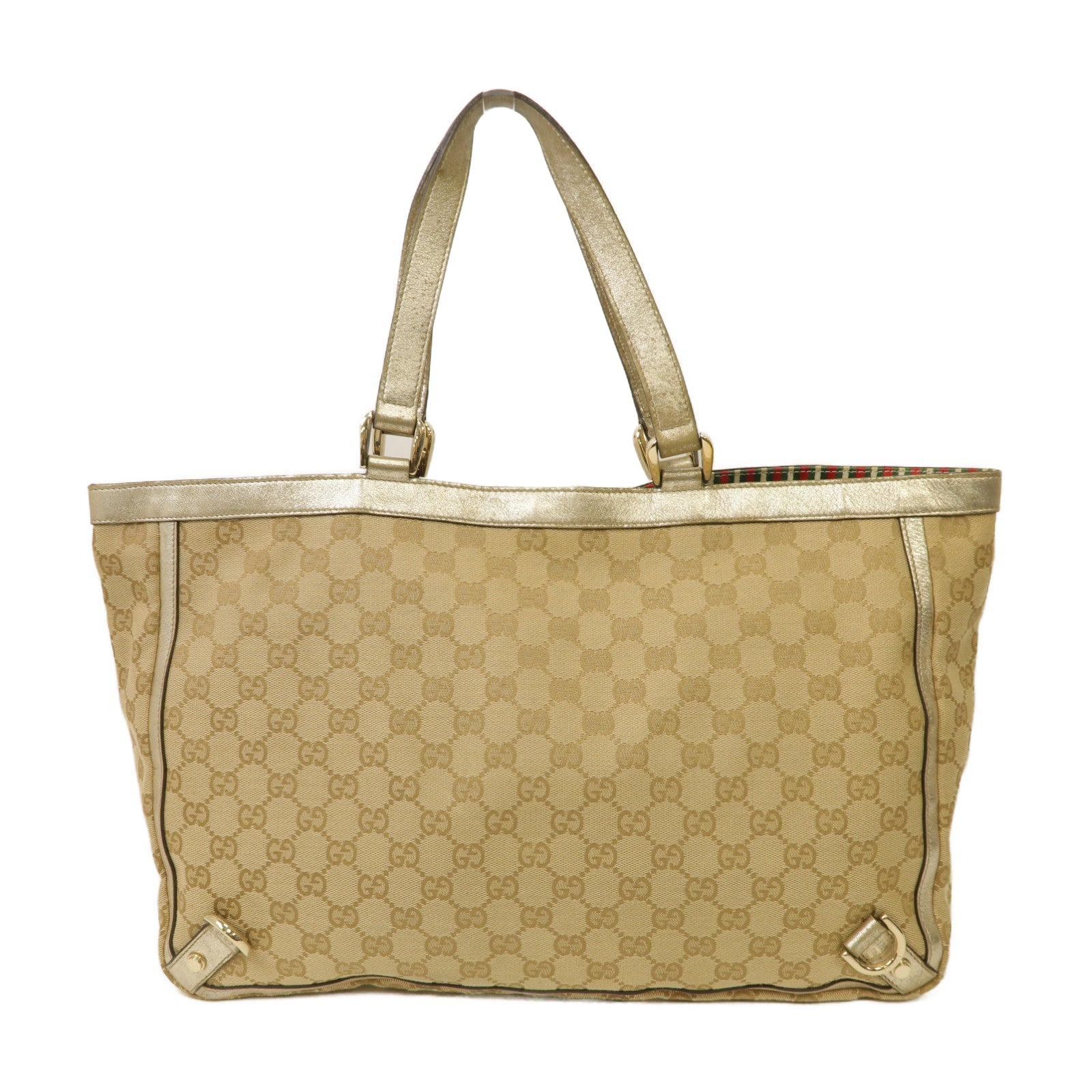 GUCCI 【激減優惠】帆布Abbey Tote Bag金扣手挽袋金色