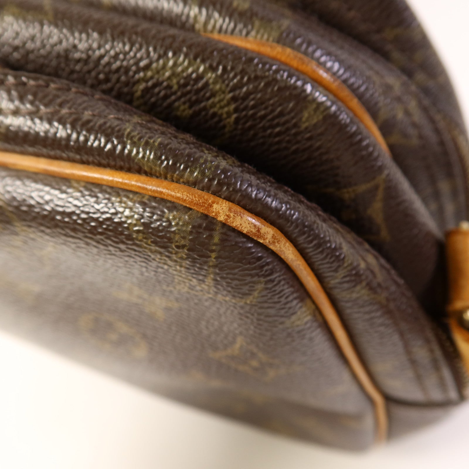 LOUIS VUITTON Monogram Reporter PM金扣肩背袋棕色