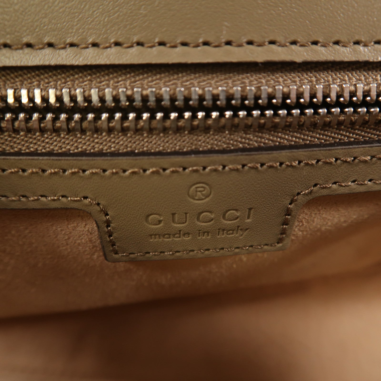 GUCCI 塗層帆布Mini Petite GG銀扣手挽肩背兩用袋啡色