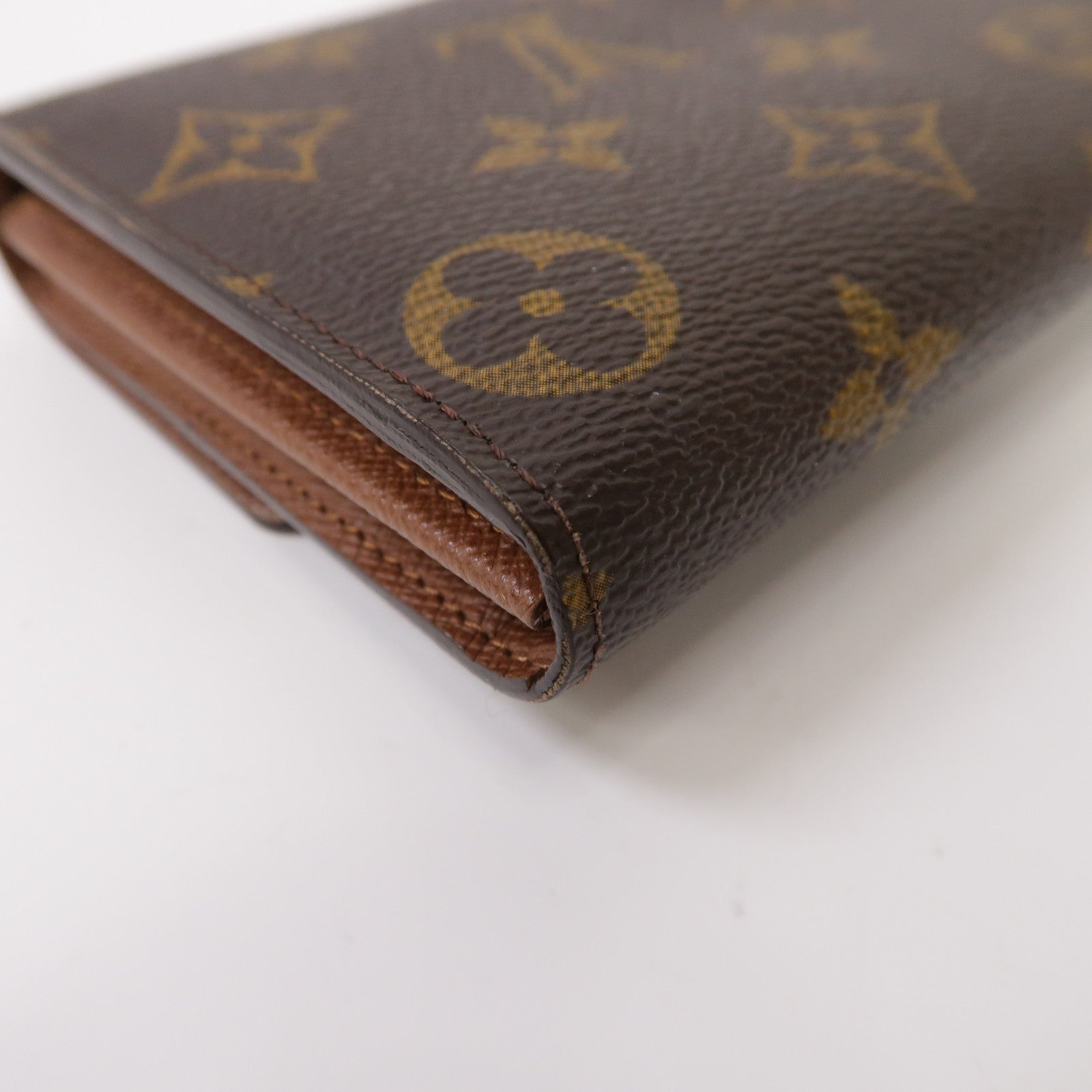LOUIS VUITTON Monogram Portefeuille Sarah Wallet金扣折疊長錢包啡色