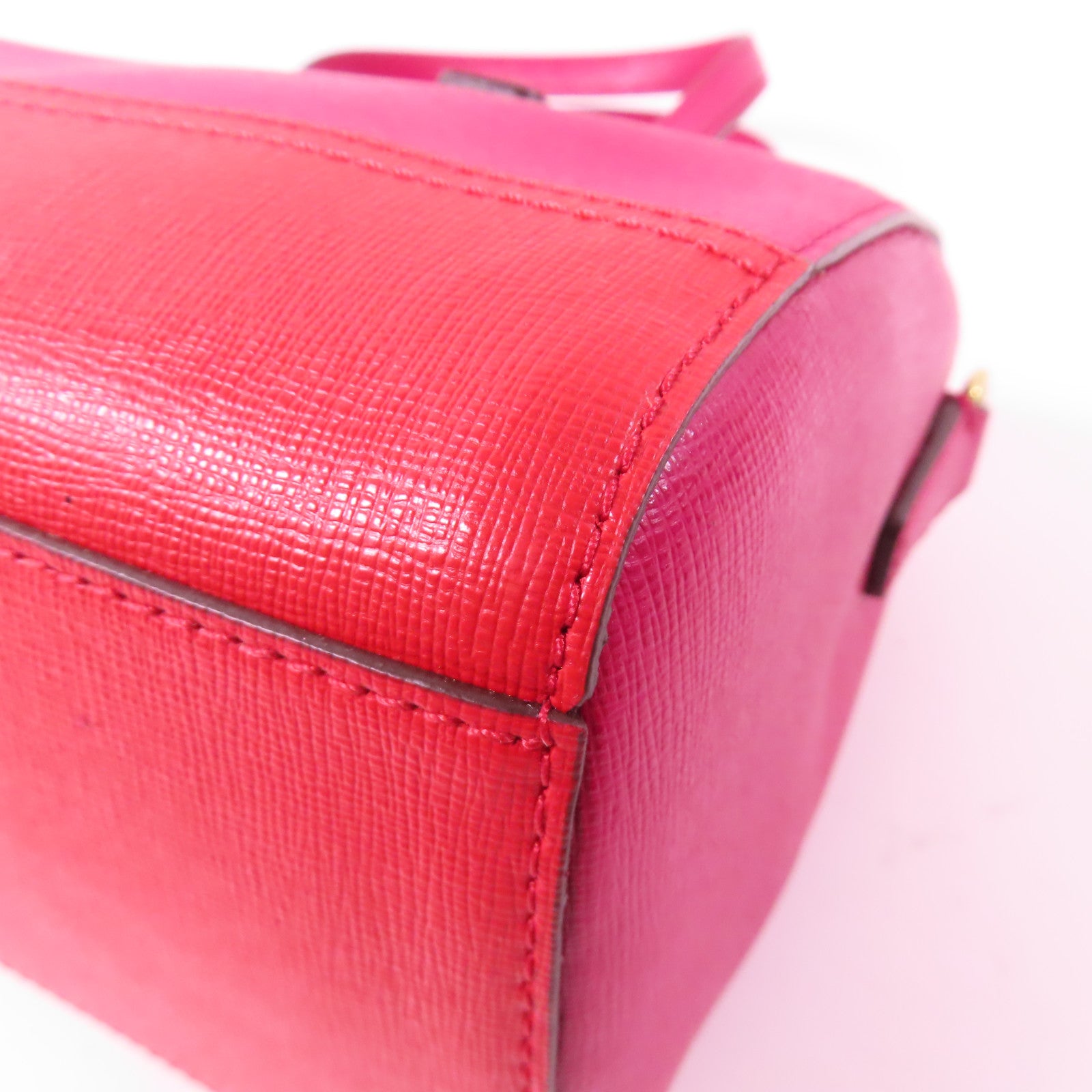 COACH 牛皮皮革Shoulder Bag金扣手挽肩背兩用袋粉紅色