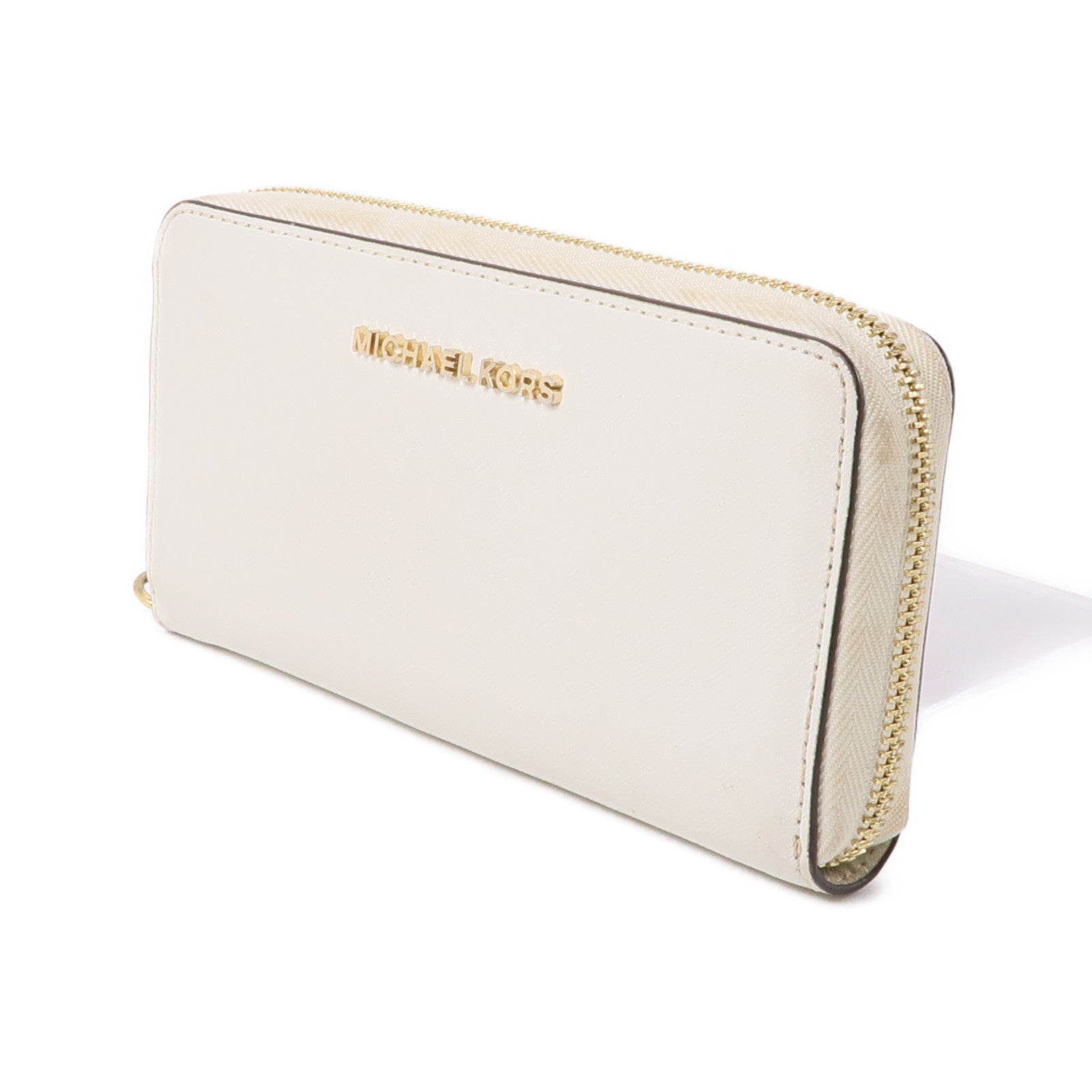 Michael Kors 【激減優惠】牛皮皮革Long Wallet金扣長錢包白色