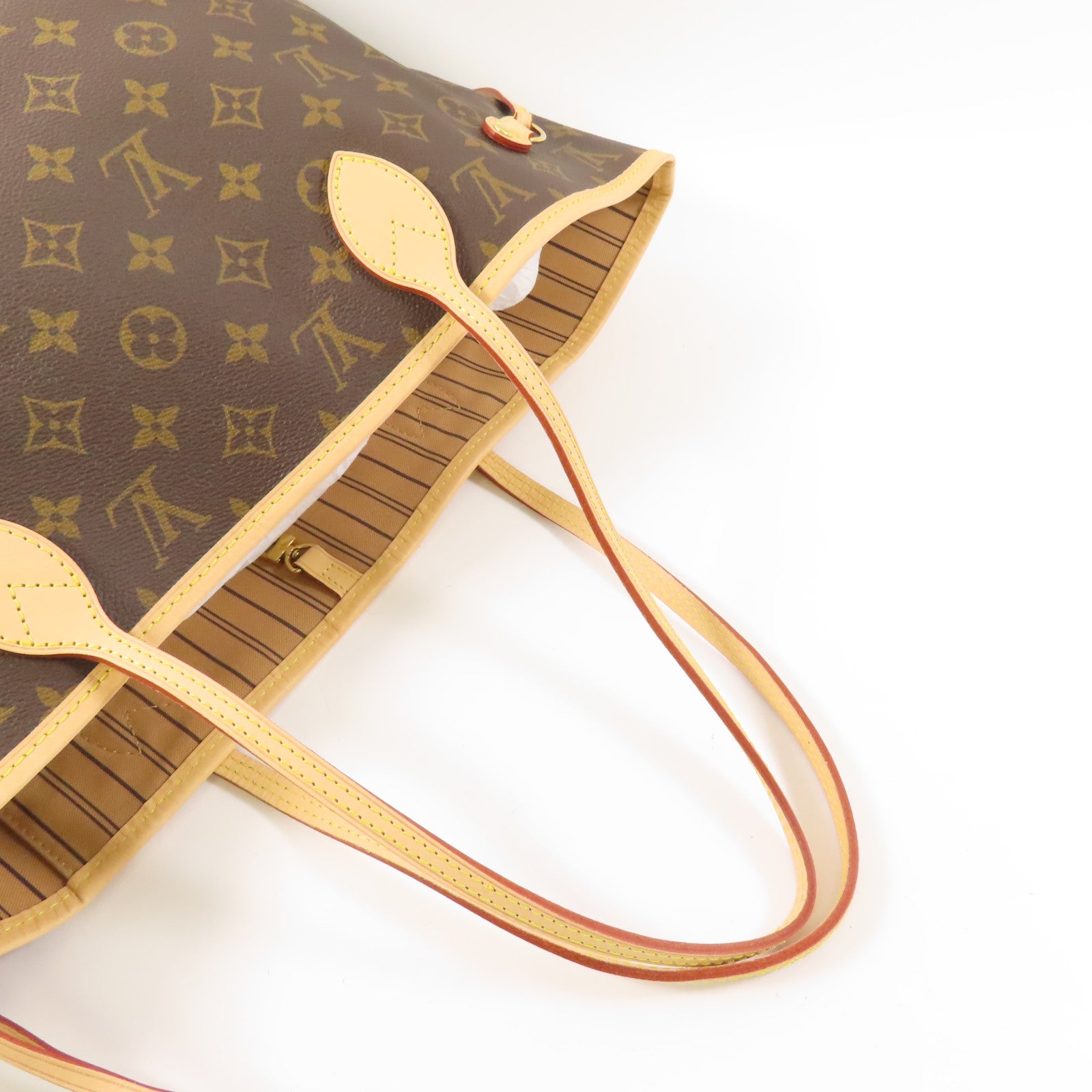 LOUIS VUITTON Monogram Neverfull MM金扣手挽袋