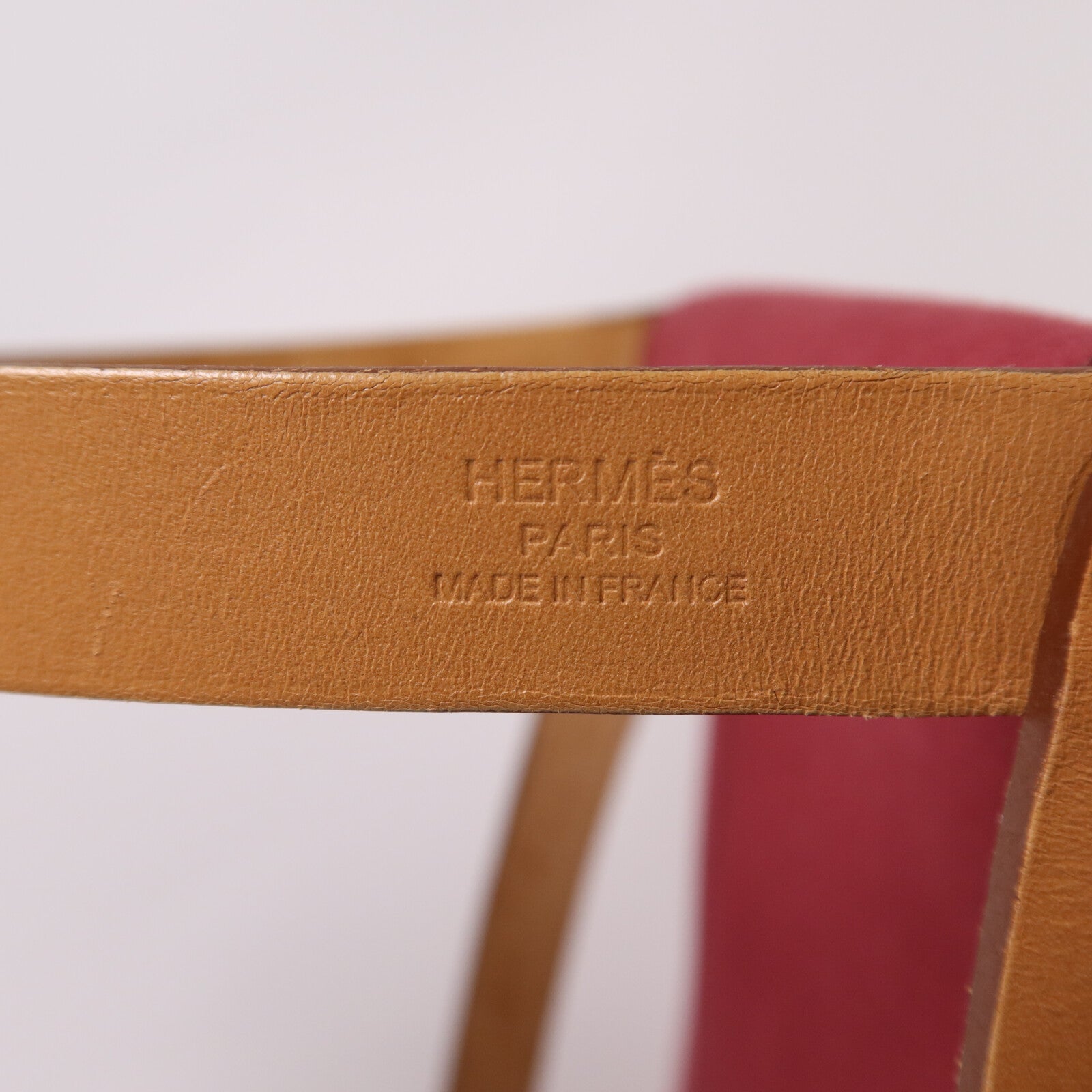 HERMES 【激減優惠】帆布Cabag PM銀扣手挽肩背兩用袋Ruby