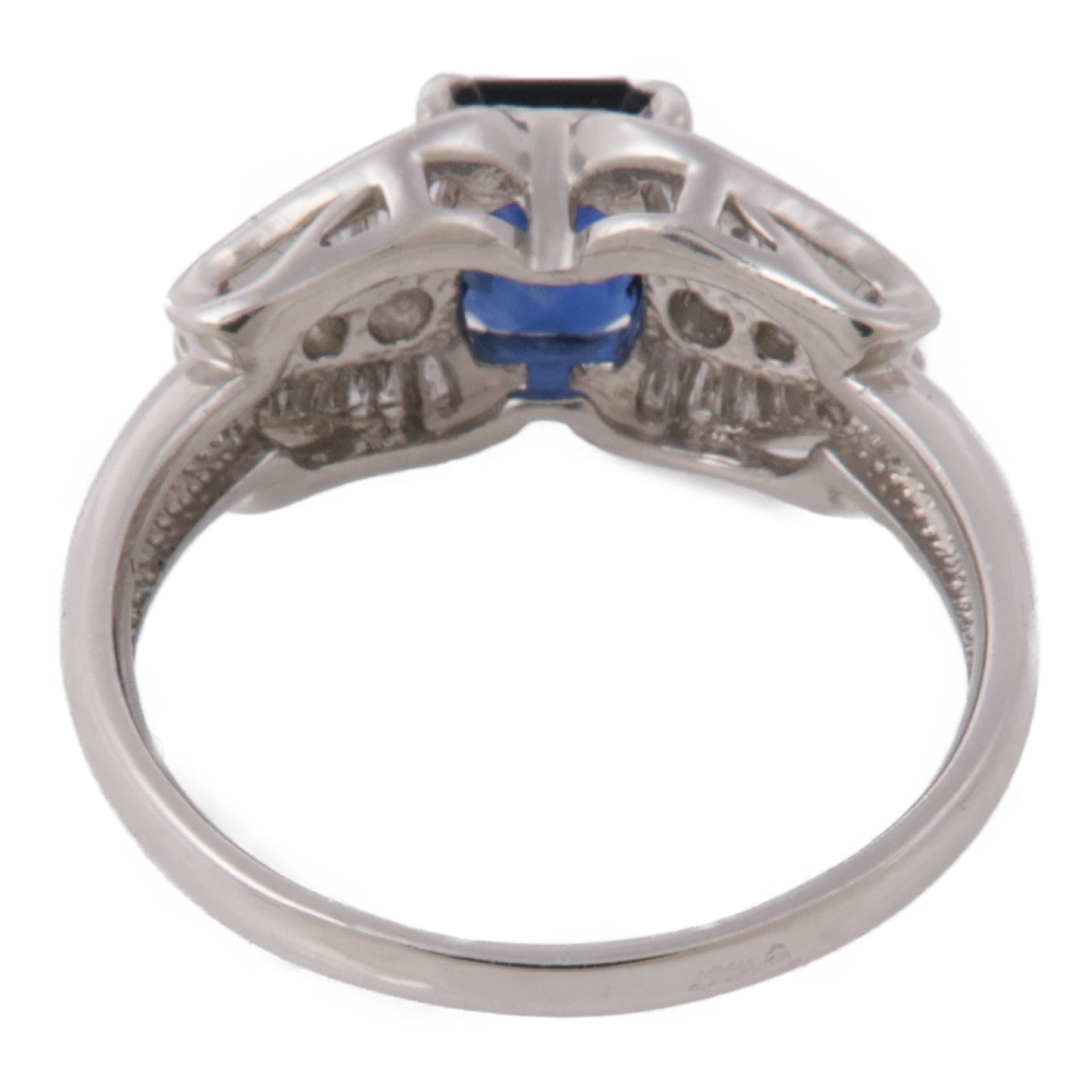 JEWELRY 【激減優惠】PT900鉑金Sapphire/Diamond Ring藍寶石/鑽石戒指US#6.25