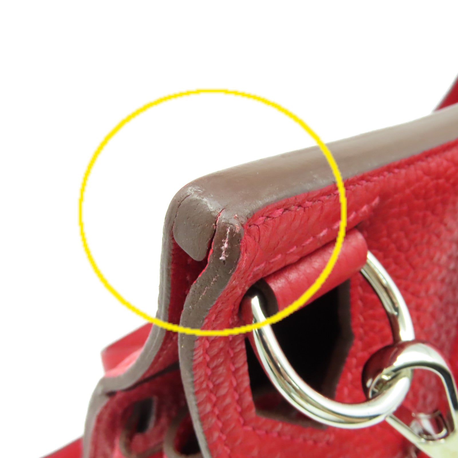 HERMES Clemence皮革Jypsiere 28 Shoulder Bag銀扣肩背袋Rouge Casaque卡薩克紅色
