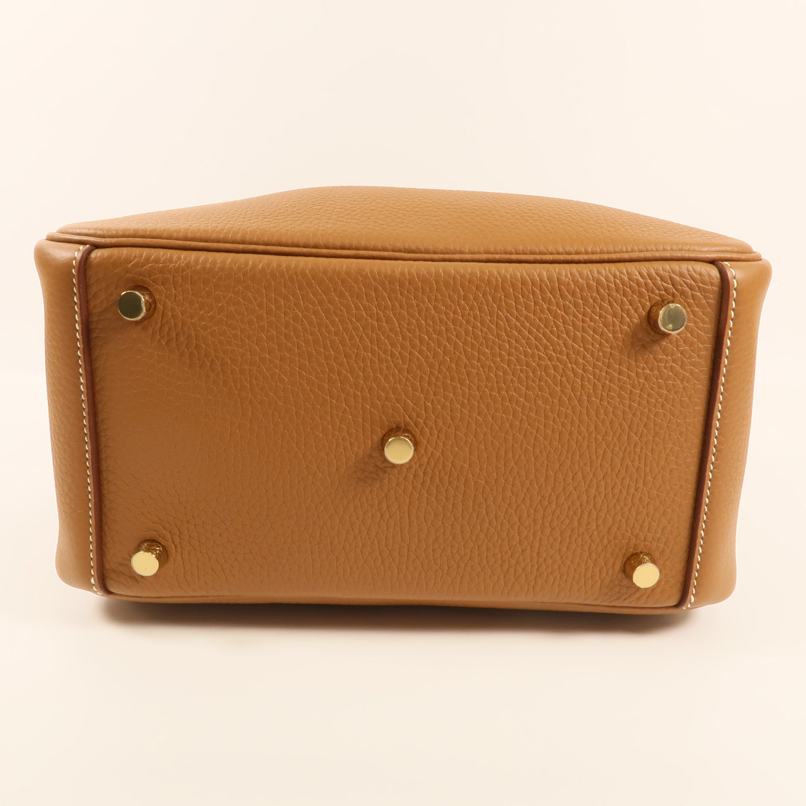 HERMES Clemence皮革Lindy 26金扣手挽肩背兩用袋37 Gold