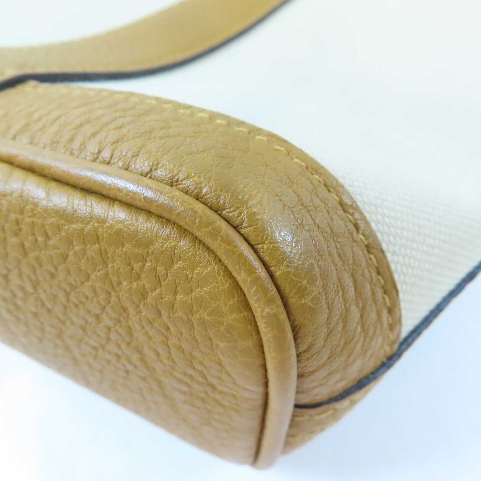HERMES 帆布Garden File PM銀扣手挽肩背兩用袋Biscuit/米色/棕色