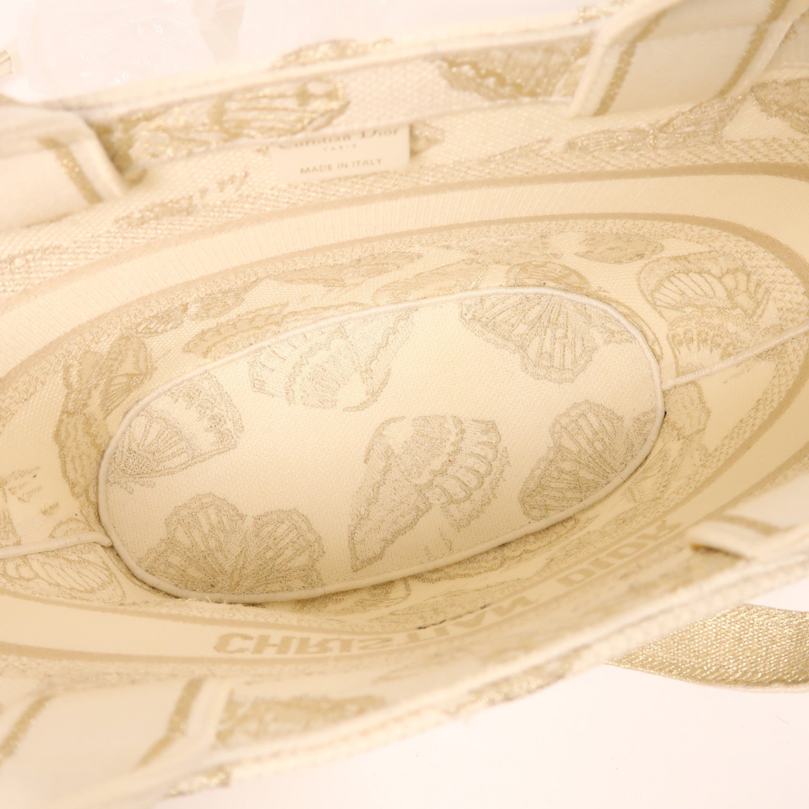 Dior 帆布Hat Basket Gradient Butterflies金扣手挽肩背兩用袋白色/金色