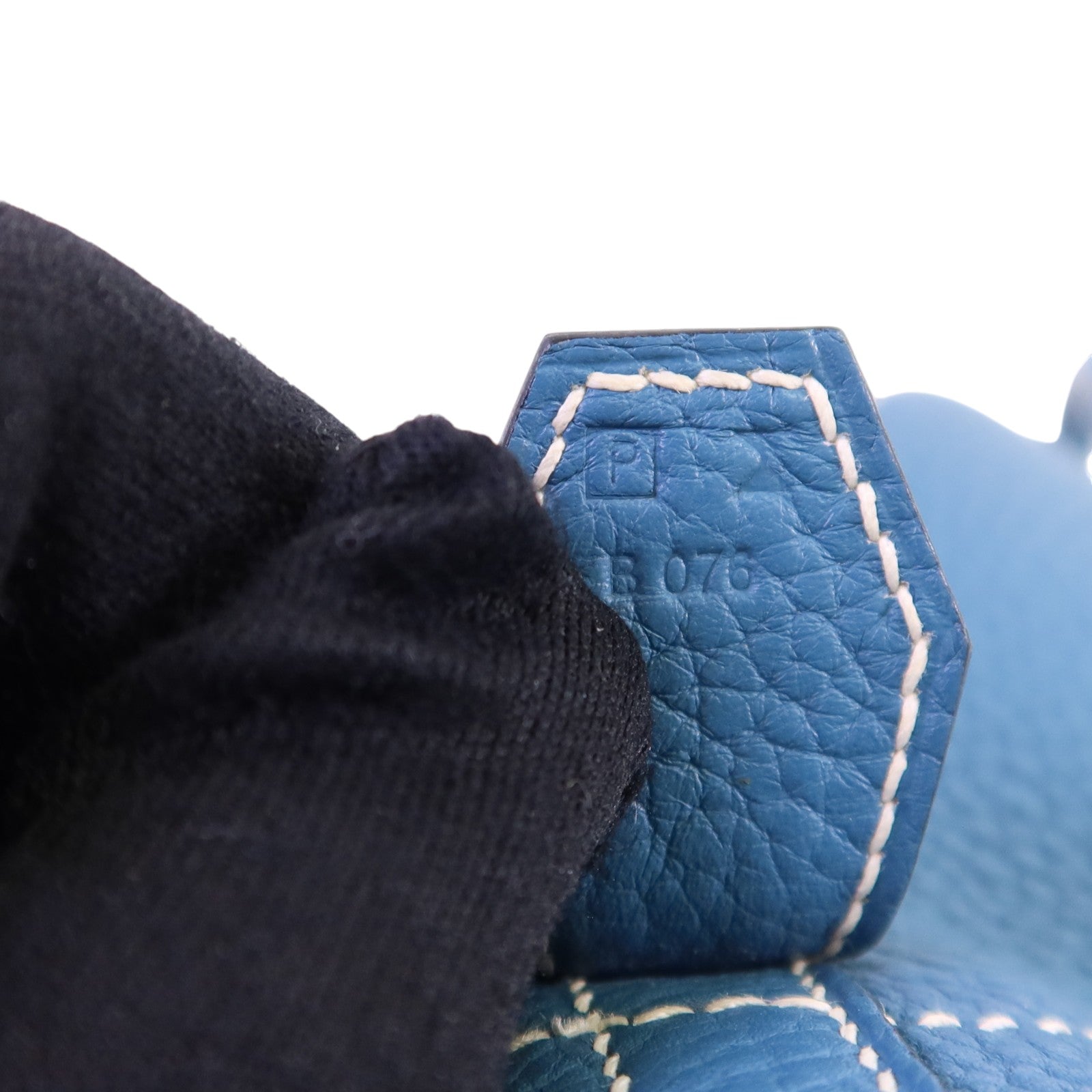 HERMES Clemence皮革Bolide 31銀扣手挽肩背兩用袋Bleu Jean