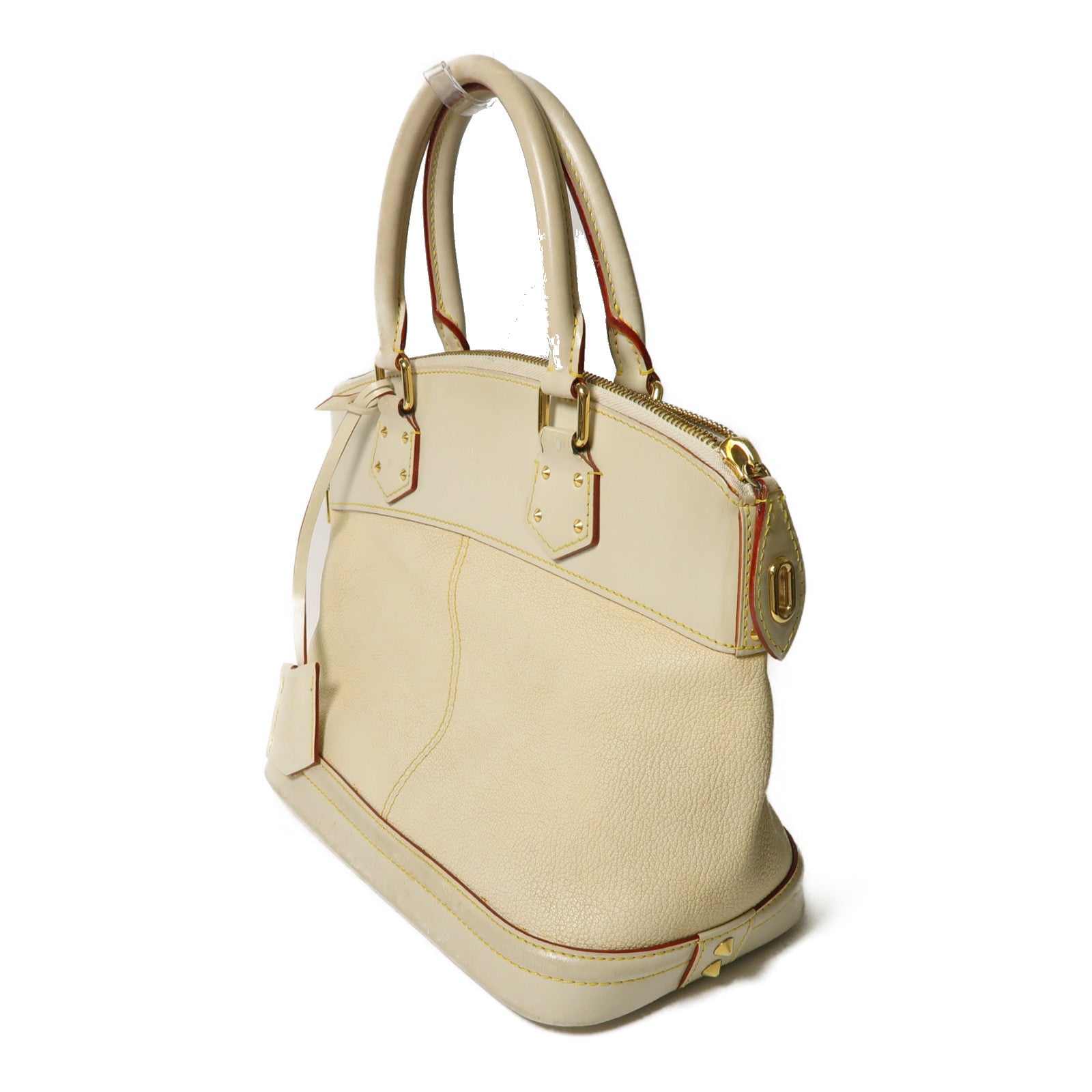 LOUIS VUITTON 【激減優惠】Suhali皮革Lockit PM金扣手挽袋米色