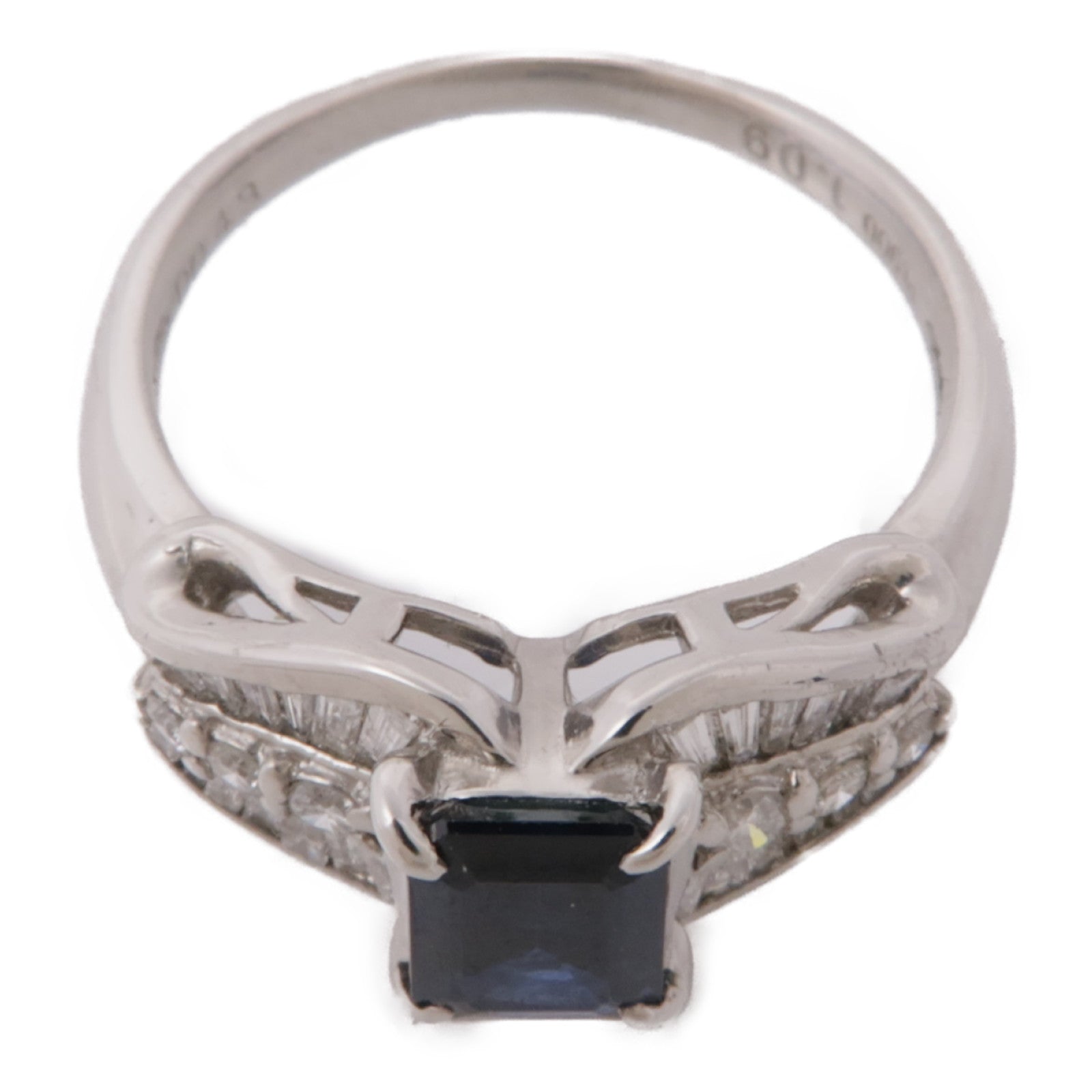 JEWELRY 【激減優惠】PT900鉑金Sapphire/Diamond Ring藍寶石/鑽石戒指US#6.25