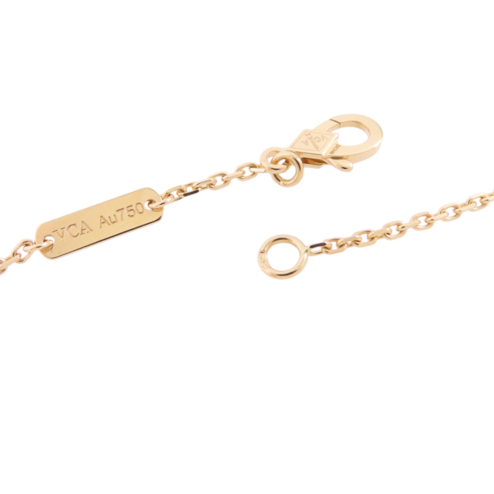 Van Cleef & Arpels 18K玫瑰金/縞瑪瑙Vintage Alhambra Onxy Pendant Necklace項鏈