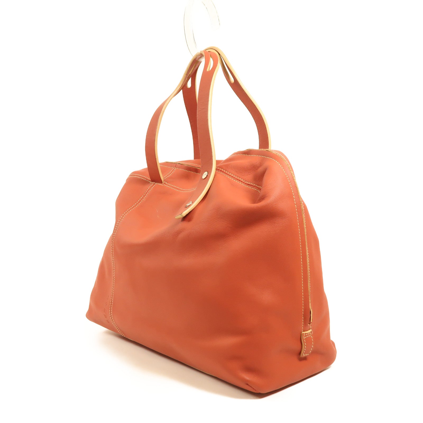 LOEWE 牛皮皮革Hand Bag銀扣手挽袋