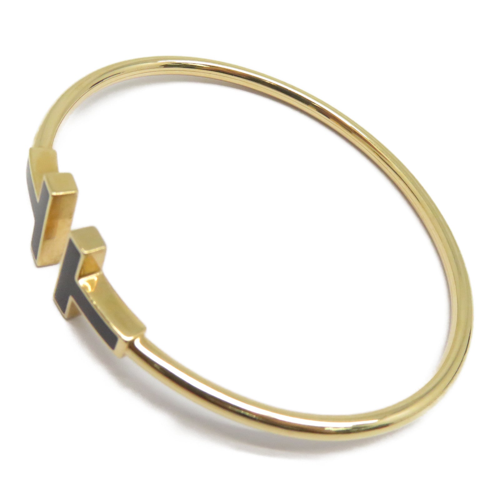 TIFFANY＆CO **【激減優惠】18K玫瑰金T Wire Black Onyx手鐲金色/黑色