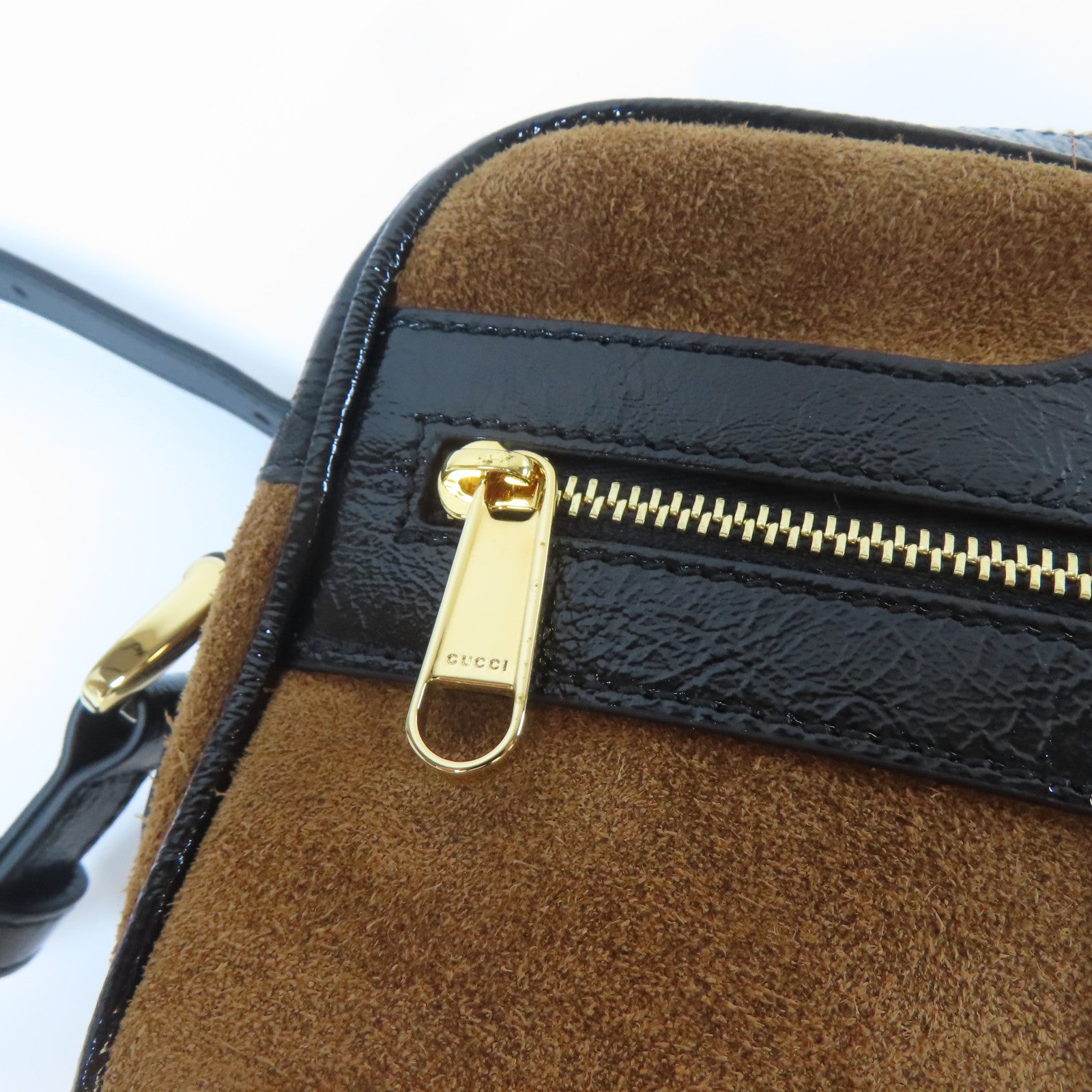 GUCCI 【激減優惠】麂皮皮革Mini Ophidia金扣肩背袋啡色/黑色