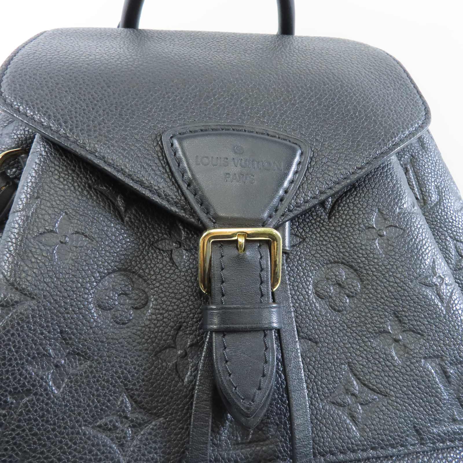 LOUIS VUITTON Monogram Empreinte Montsouris Backpack金扣背包黑色