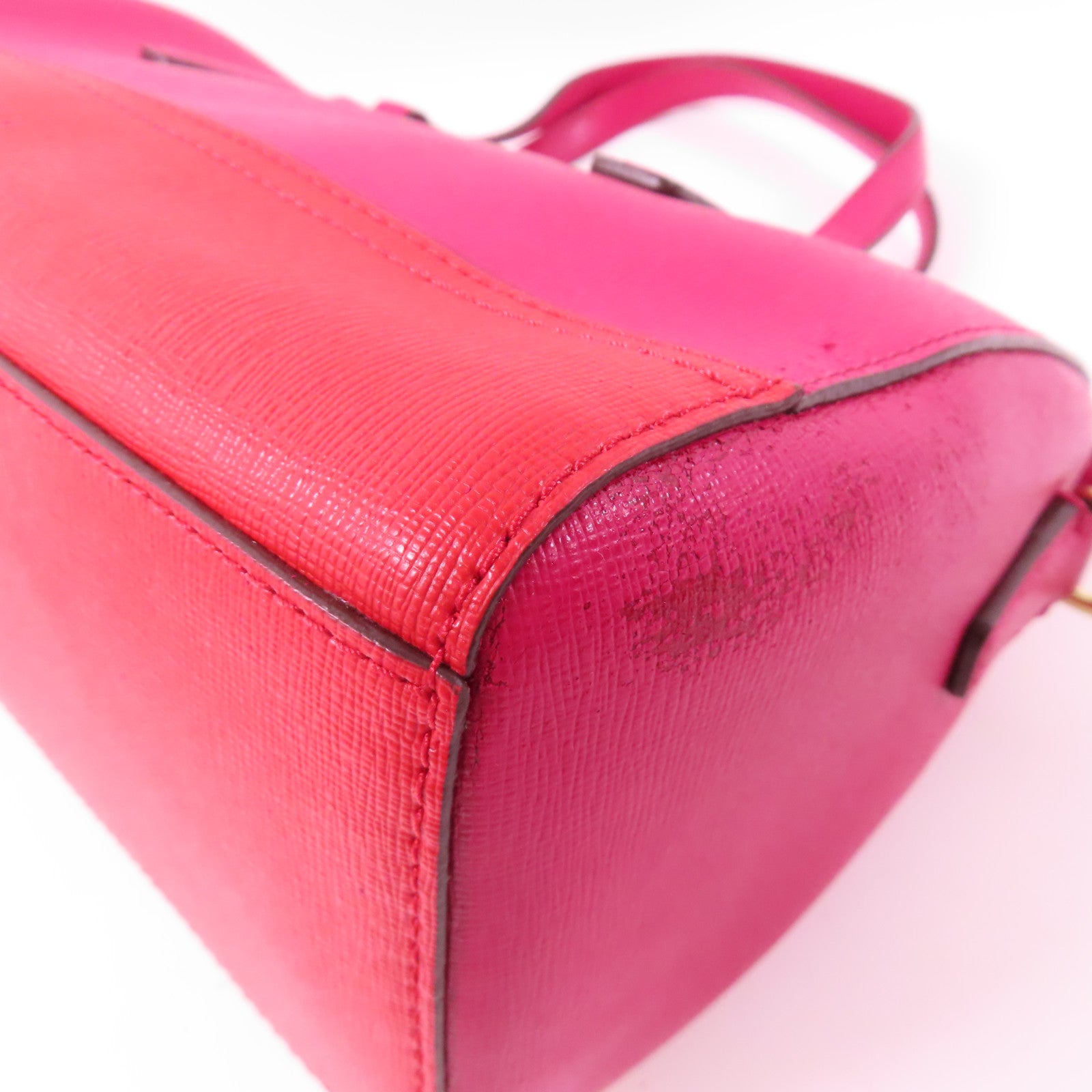 COACH 牛皮皮革Shoulder Bag金扣手挽肩背兩用袋粉紅色