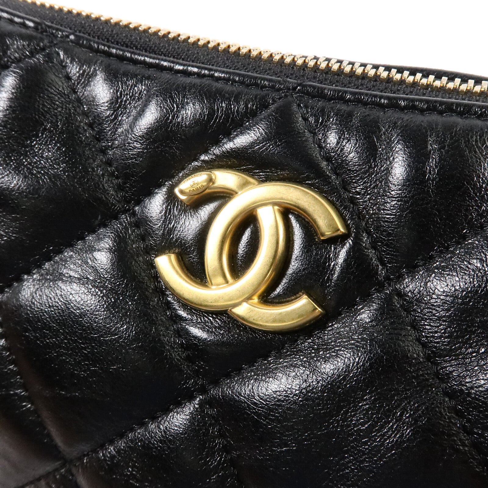 CHANEL 羊皮皮革Hobo Bag鏈帶肩背袋
