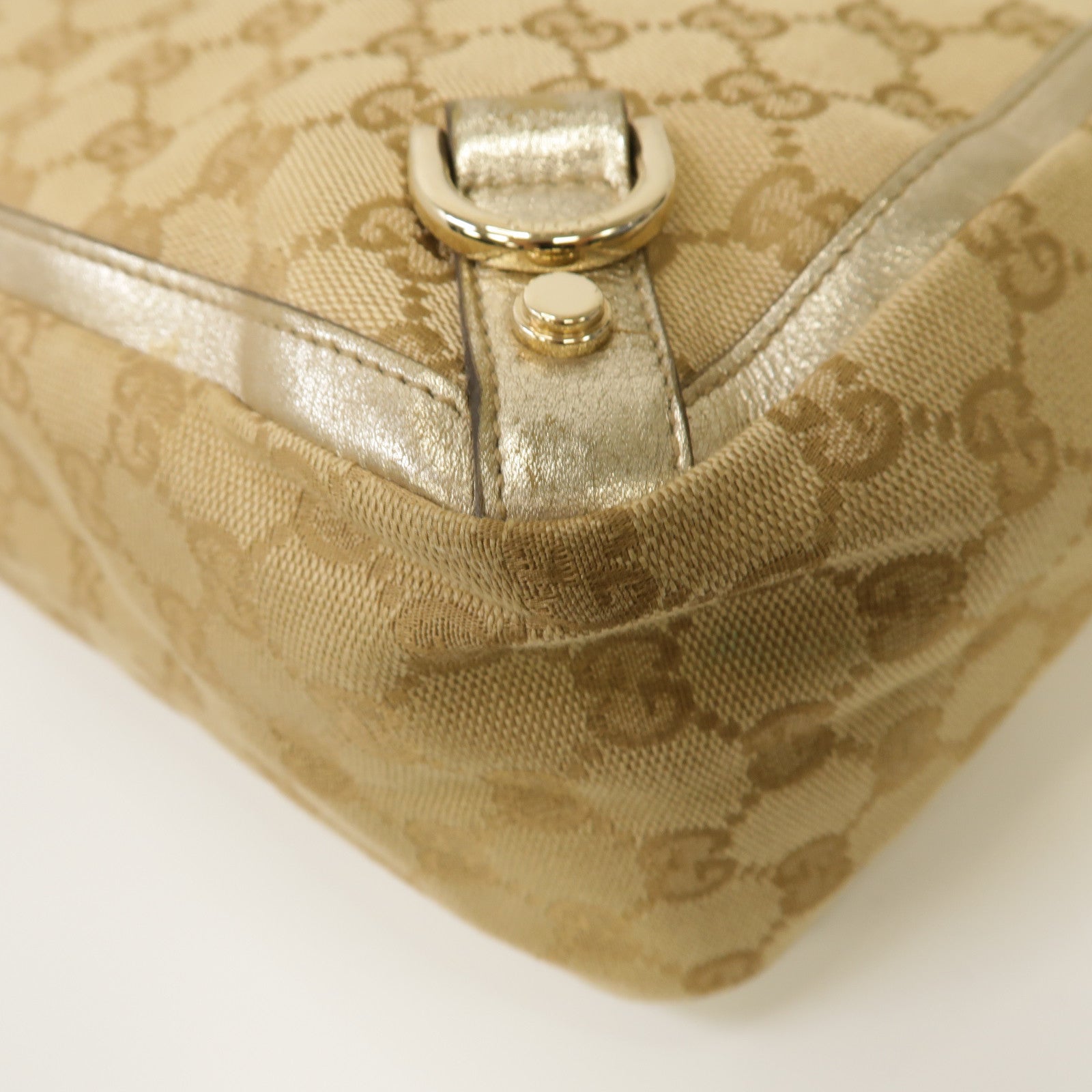 GUCCI 【激減優惠】帆布Abbey Tote Bag金扣手挽袋金色