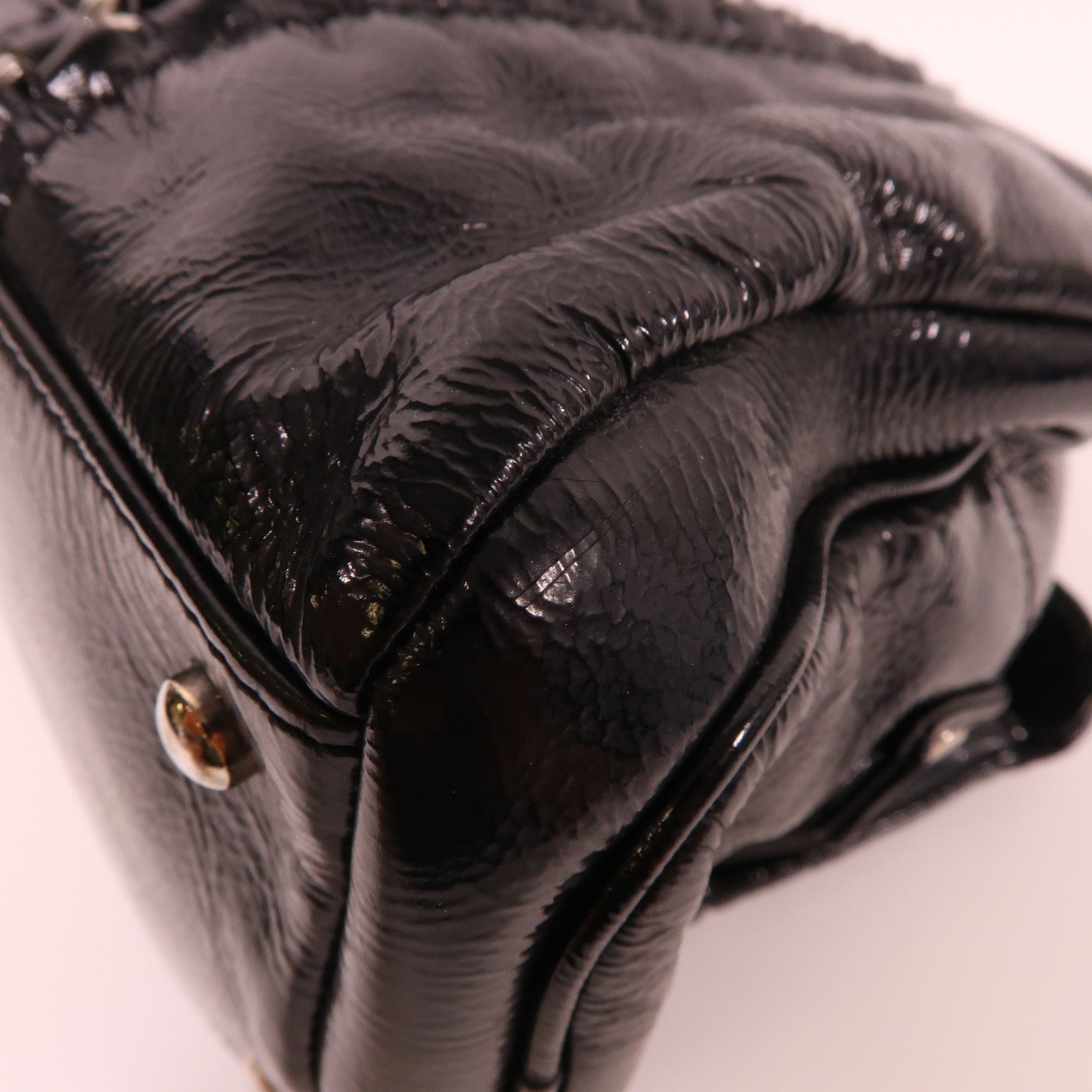 CHANEL 漆皮皮革Shoulder Bag銀扣鏈帶肩背袋