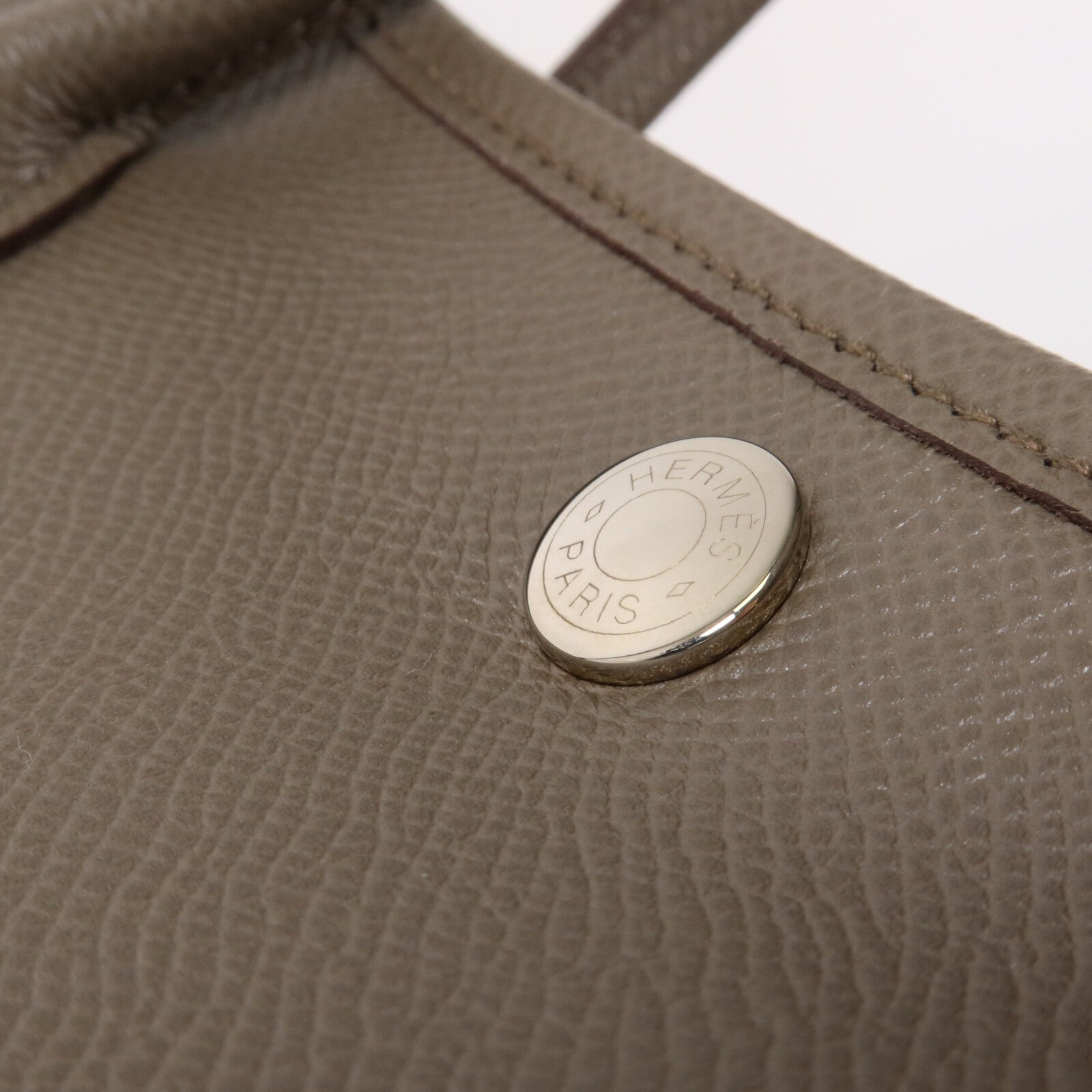 HERMES Epsom皮革Garden Party TPM手挽袋Etain