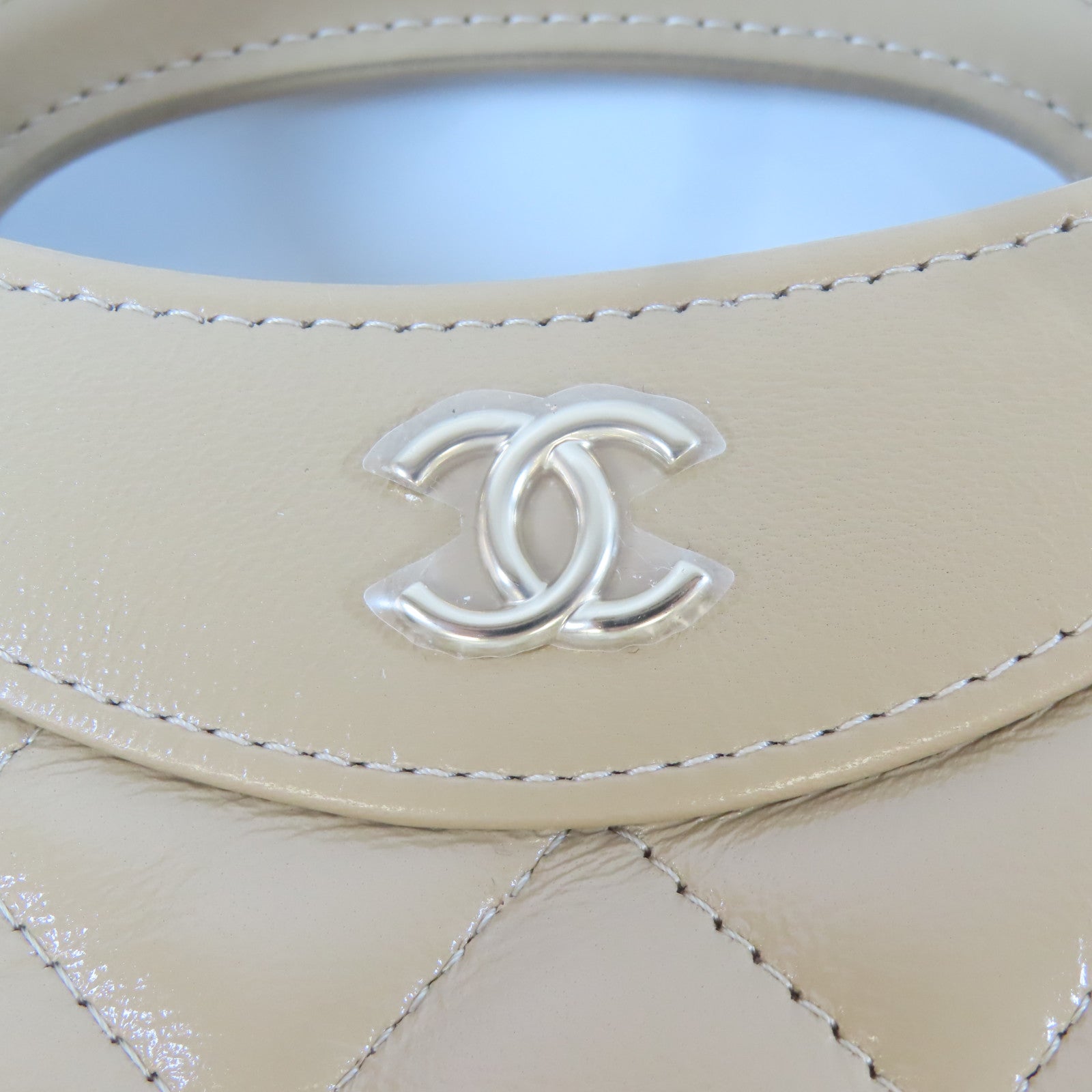 CHANEL 菱格牛皮皮革Nano 31 2 Way Chain Shoulder Bag金扣鏈帶手挽肩背兩用袋米色