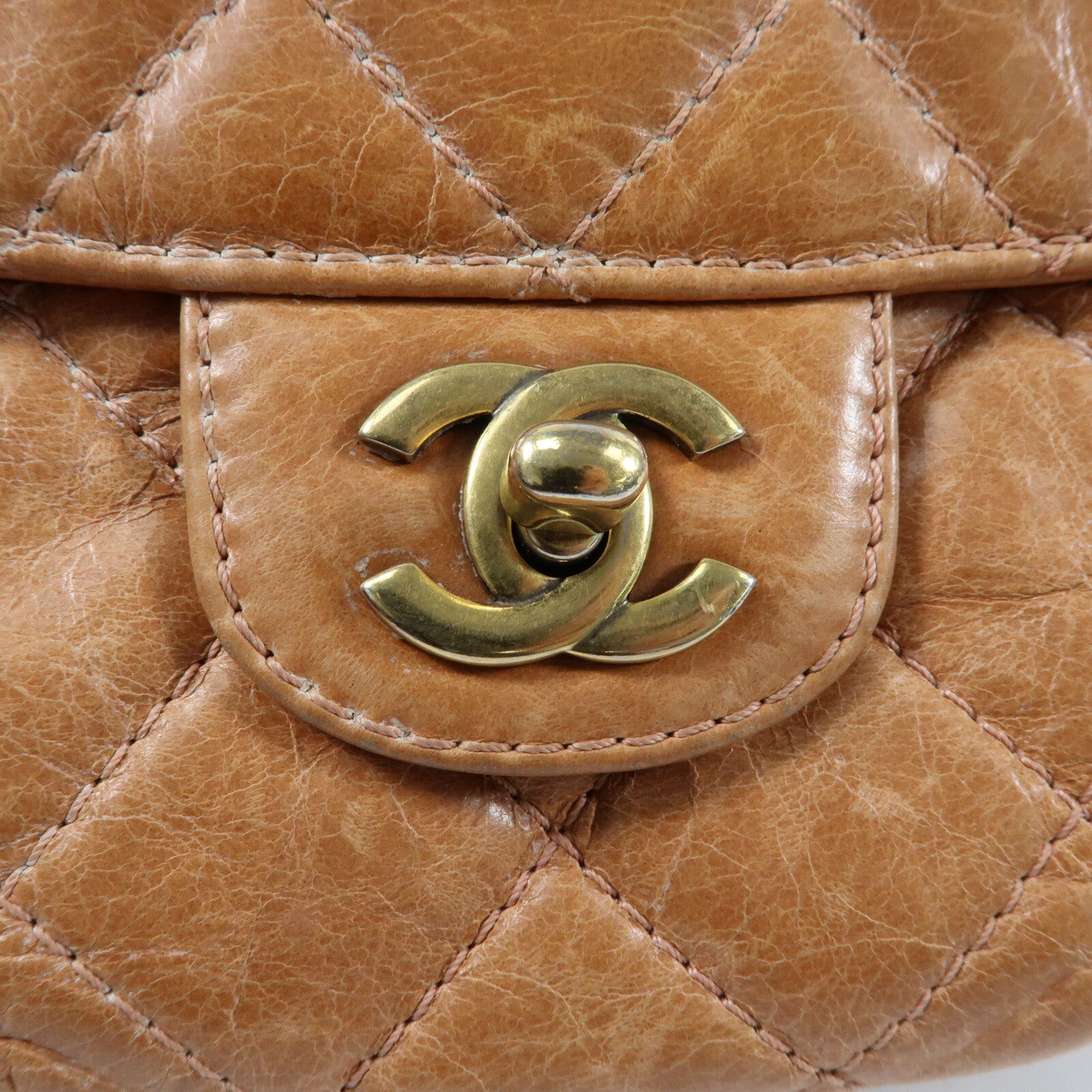 CHANEL 牛皮皮革Shoulder Bag金扣鏈帶肩背袋