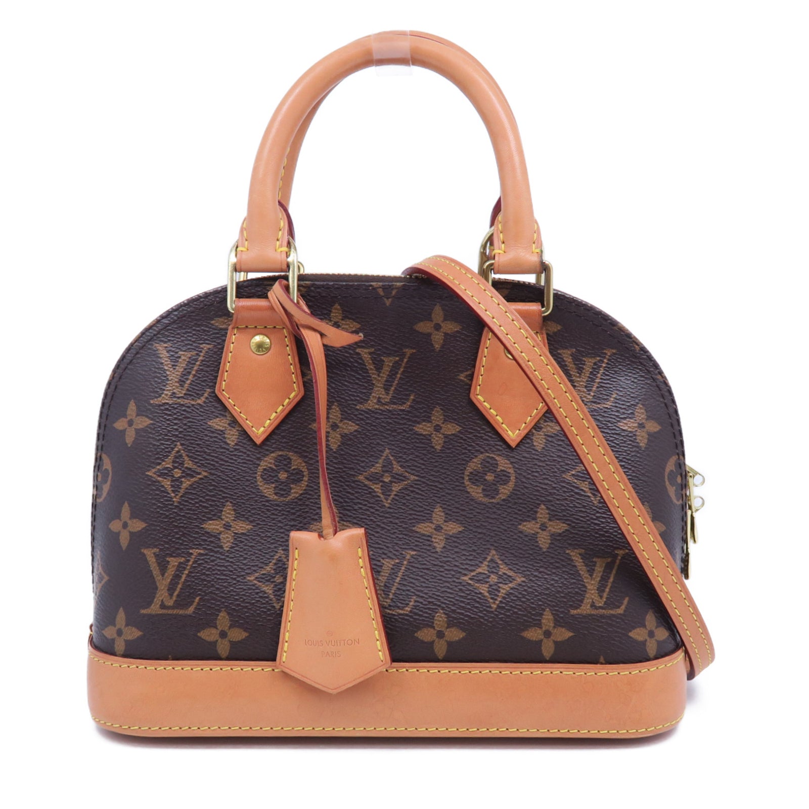 LOUIS VUITTON 【清倉大減價】Monogram Alma BB金扣手挽肩背兩用袋啡色