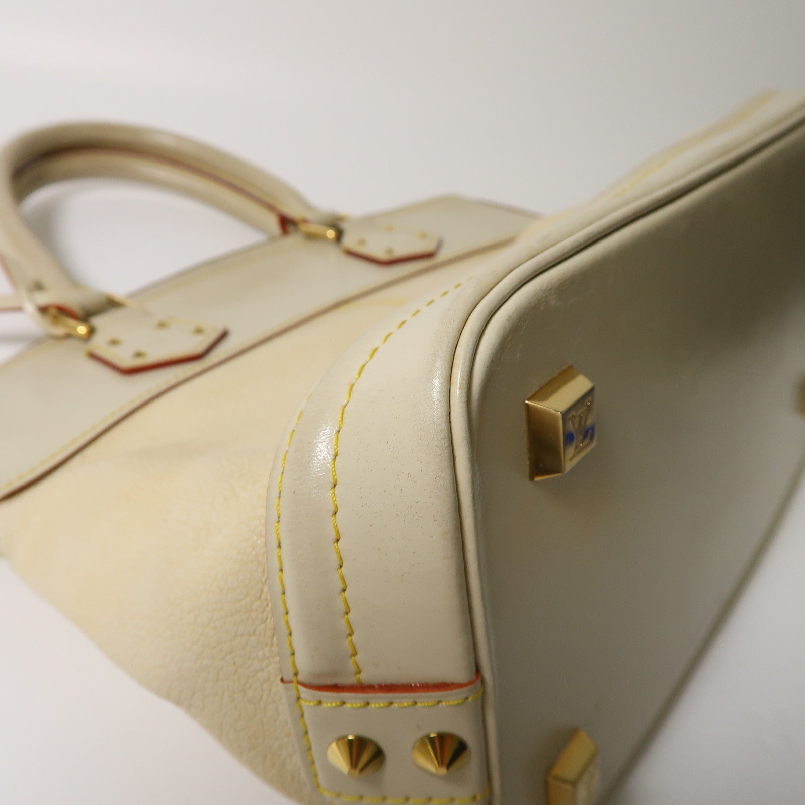 LOUIS VUITTON 【激減優惠】Suhali皮革Lockit PM金扣手挽袋米色