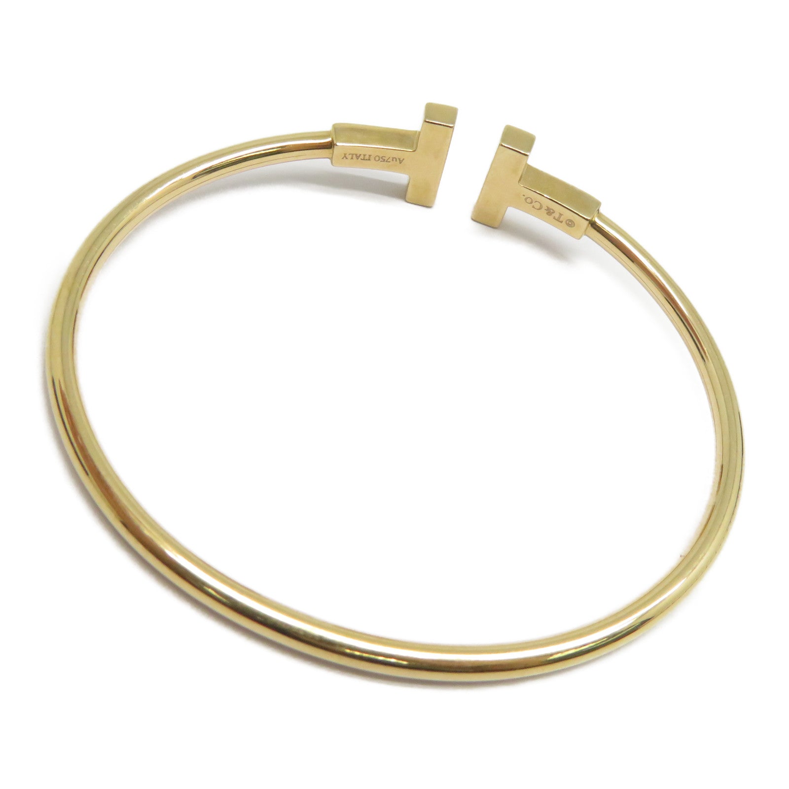TIFFANY＆CO **【激減優惠】18K玫瑰金T Wire Black Onyx手鐲金色/黑色