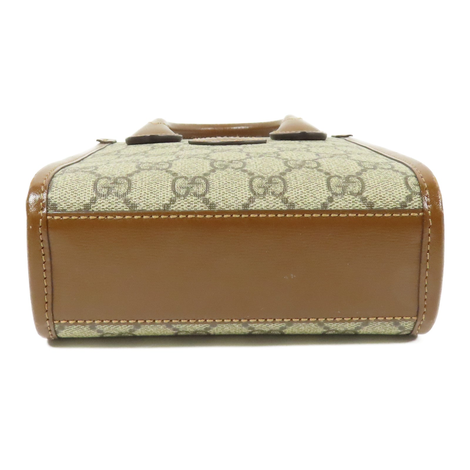 GUCCI GG GHW Retro 2Way Shoulder Bag Handbag Coated Canvas Brown