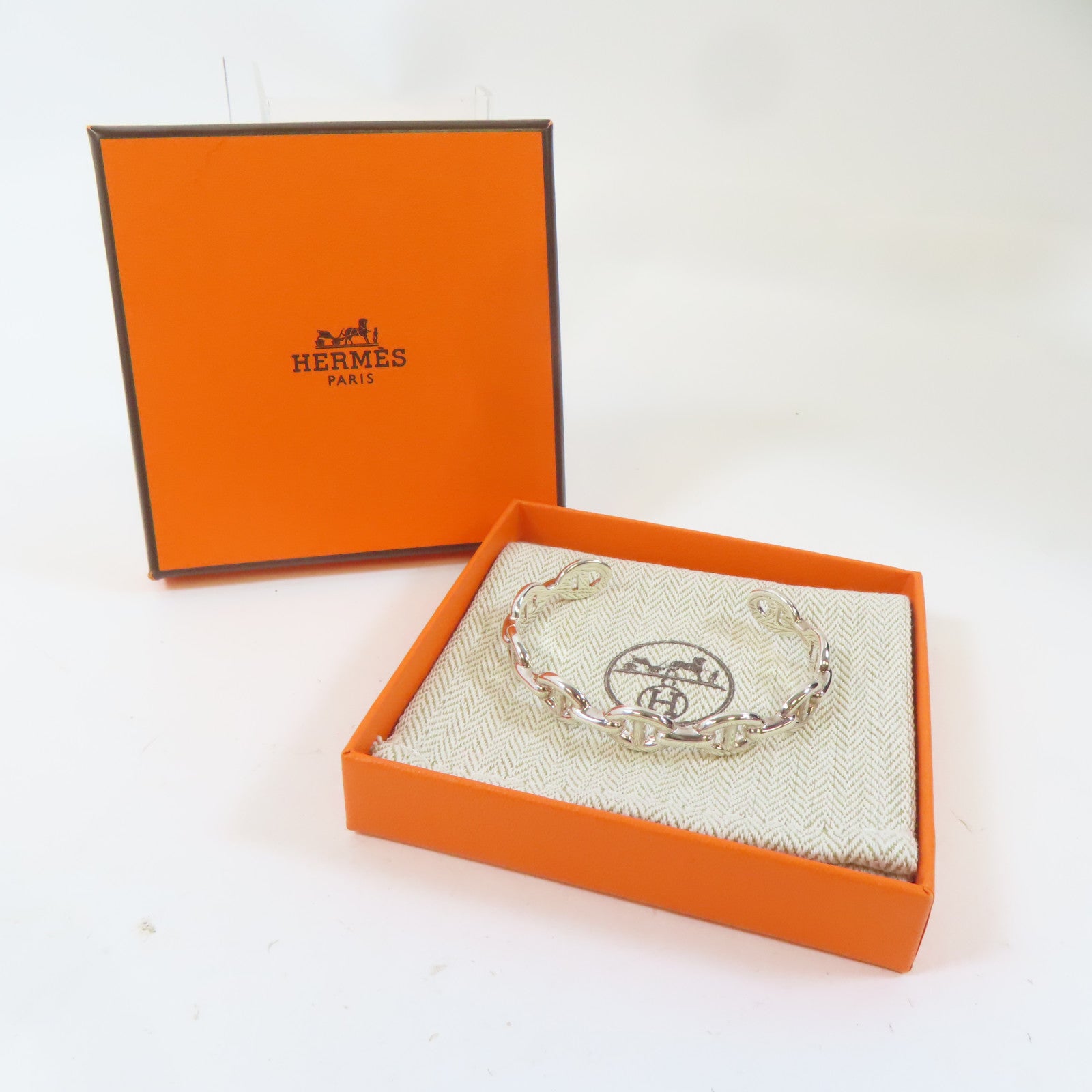HERMES 925純銀Chaine D'Ancre Enchainee Bracelet手鐲#17cm