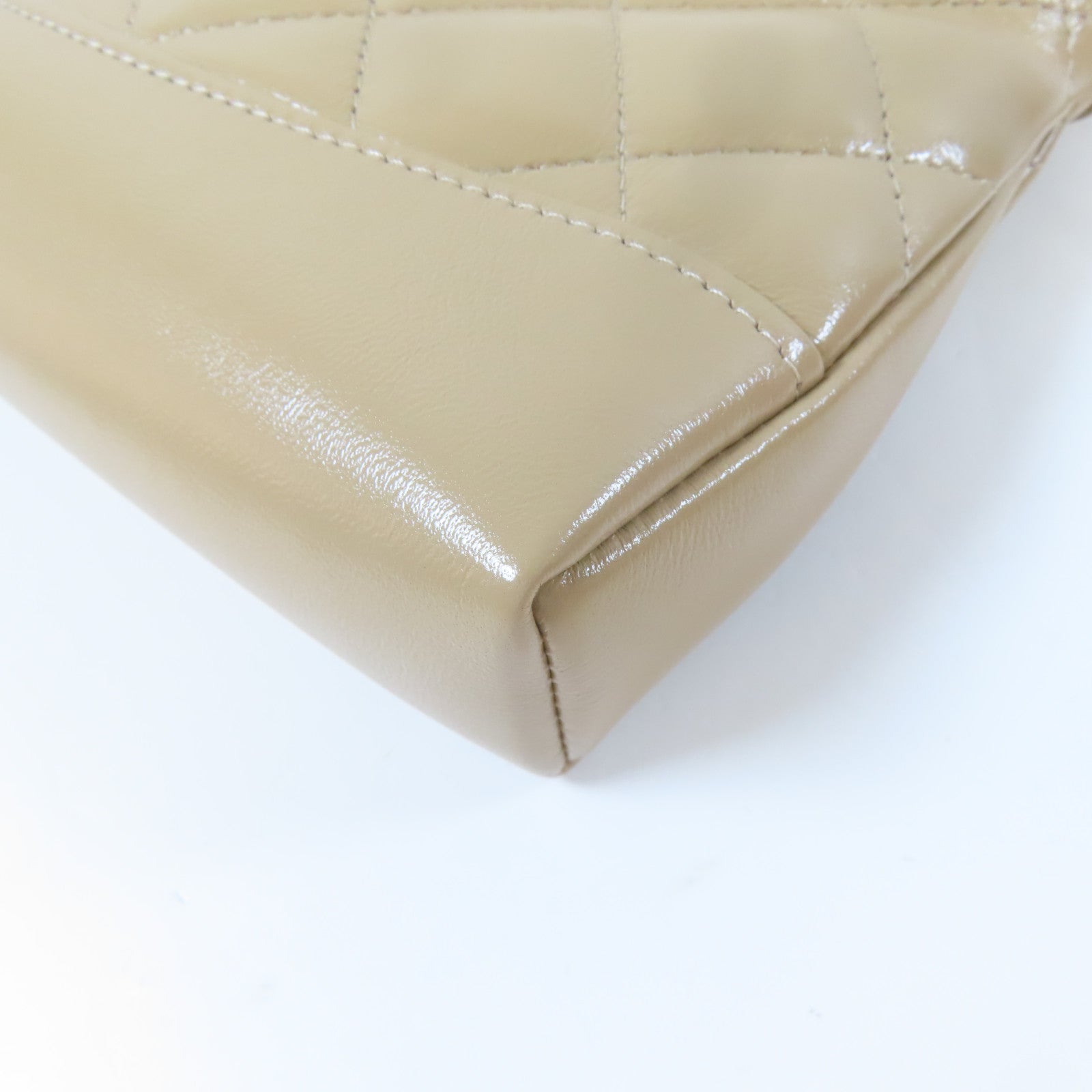 CHANEL 菱格牛皮皮革Nano 31 2 Way Chain Shoulder Bag金扣鏈帶手挽肩背兩用袋米色
