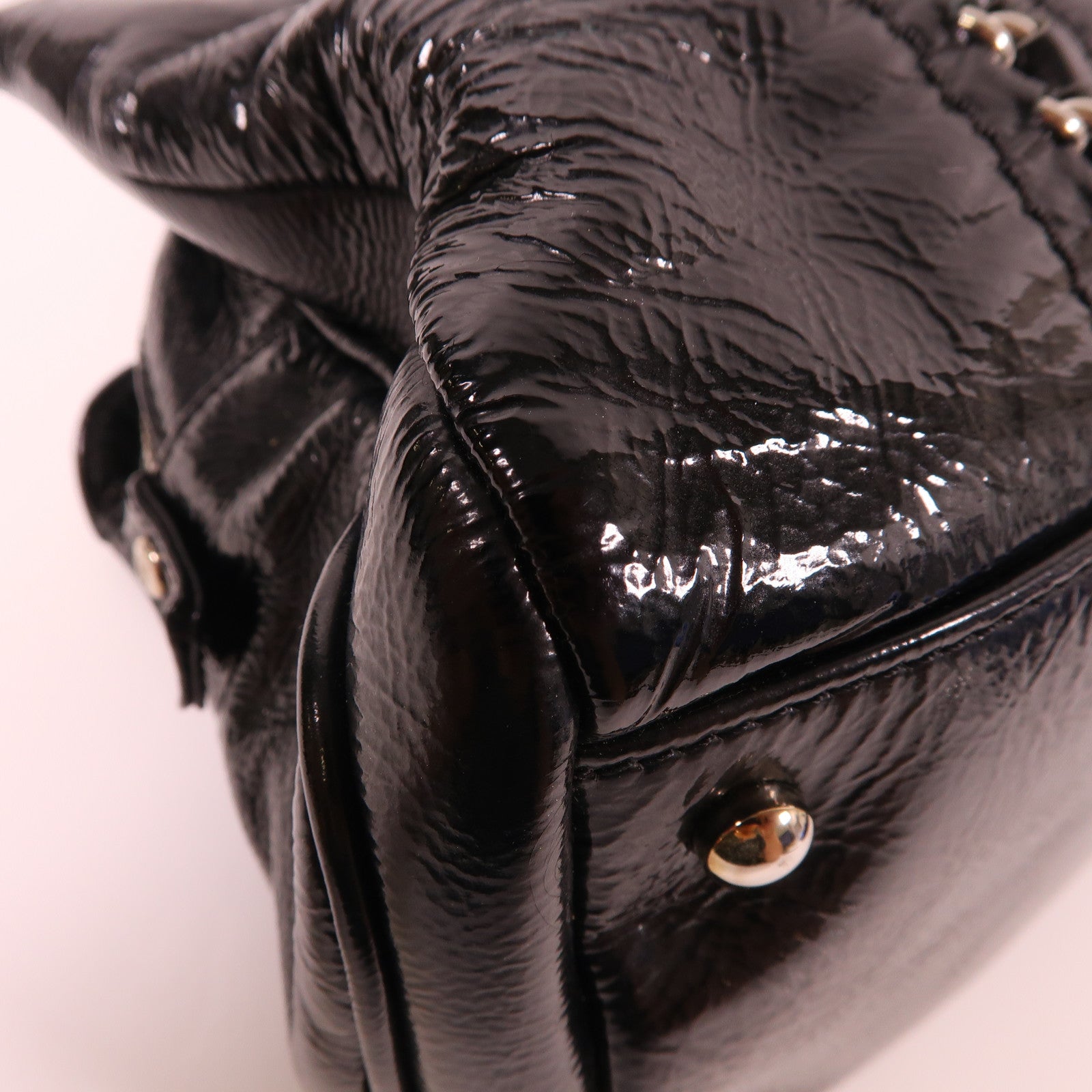 CHANEL 漆皮皮革Shoulder Bag銀扣鏈帶肩背袋