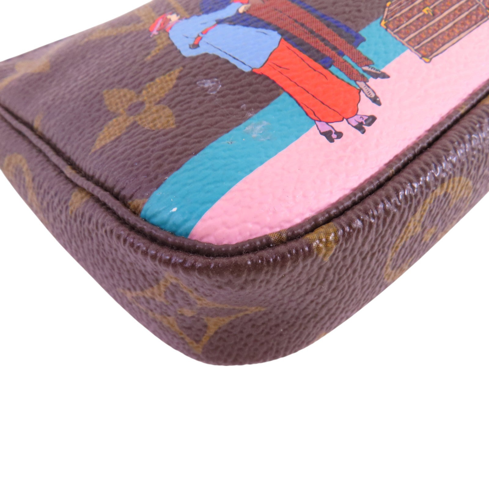 LOUIS VUITTON Monogram Mini Pochette金扣鏈帶手拿包